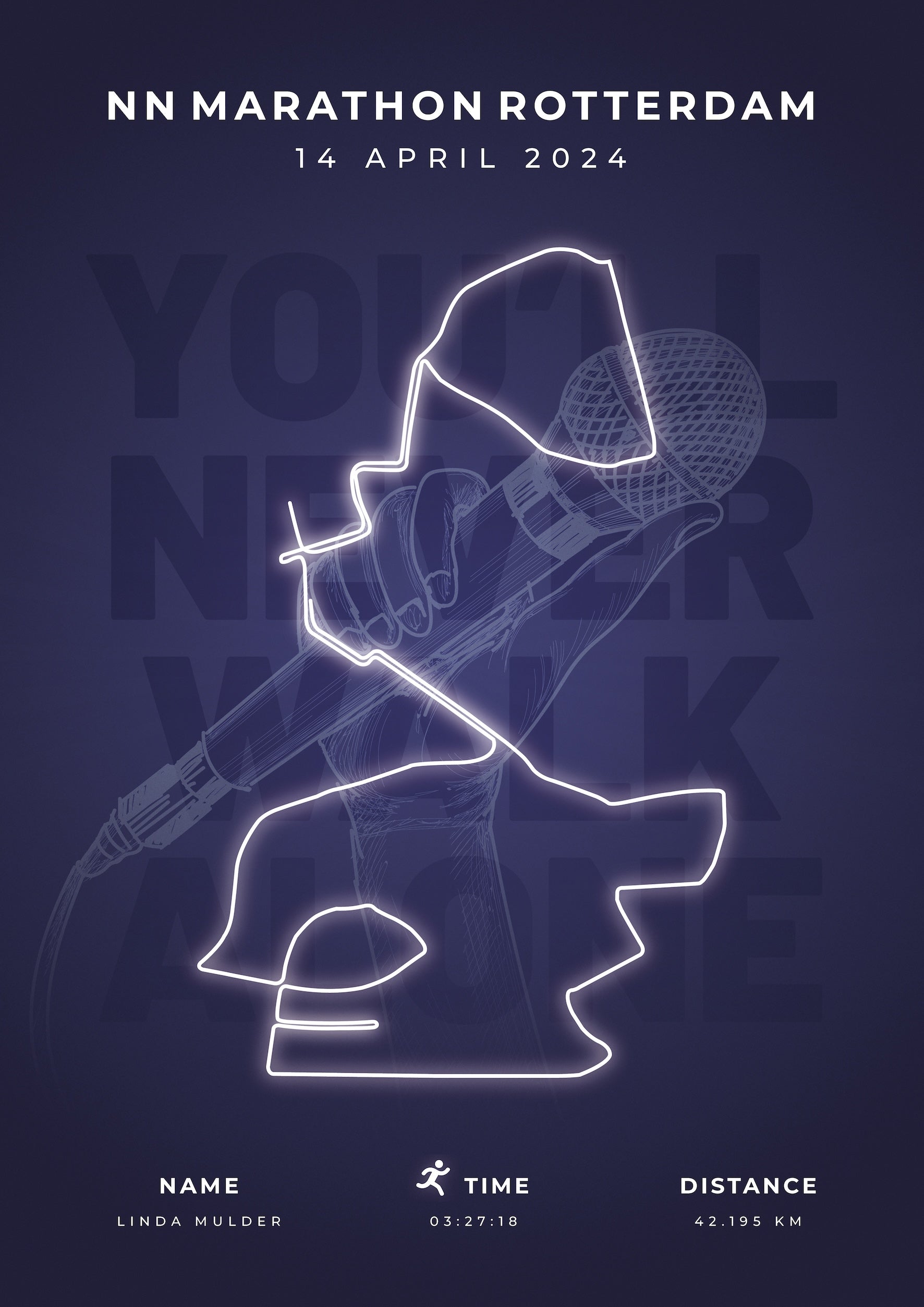 Marathon Rotterdam 2024 - LIMITED EDITION - You'll Never Walk Alone - Lee Towers - Poster