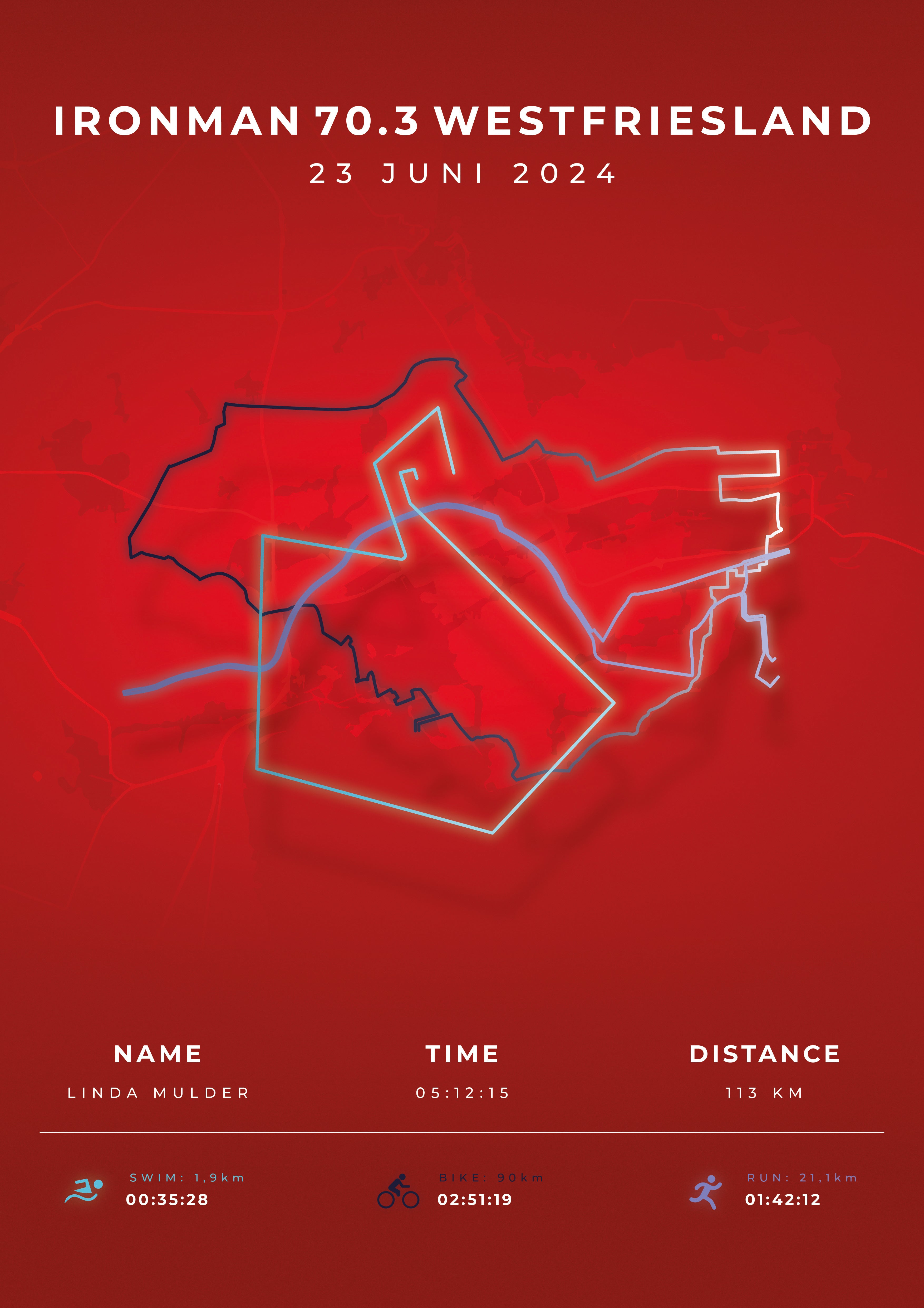 Ironman 70.3 Westfriesland 2025 I Modern Citymap I Poster