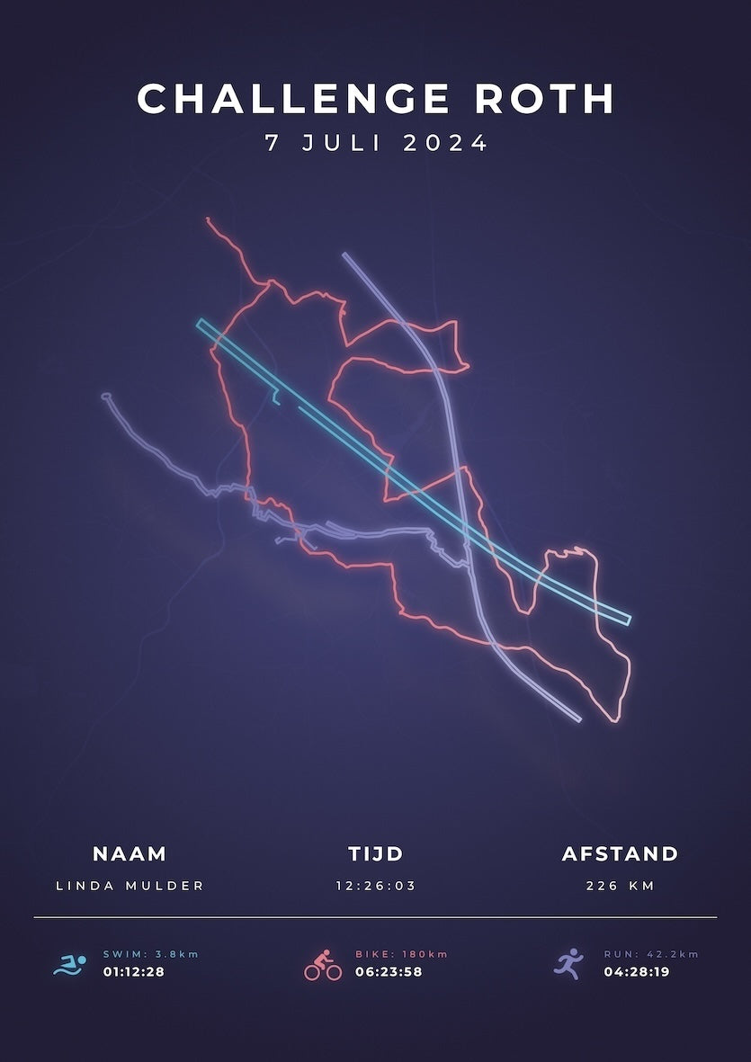 Challenge Roth 2024 - Modern Citymap - Poster