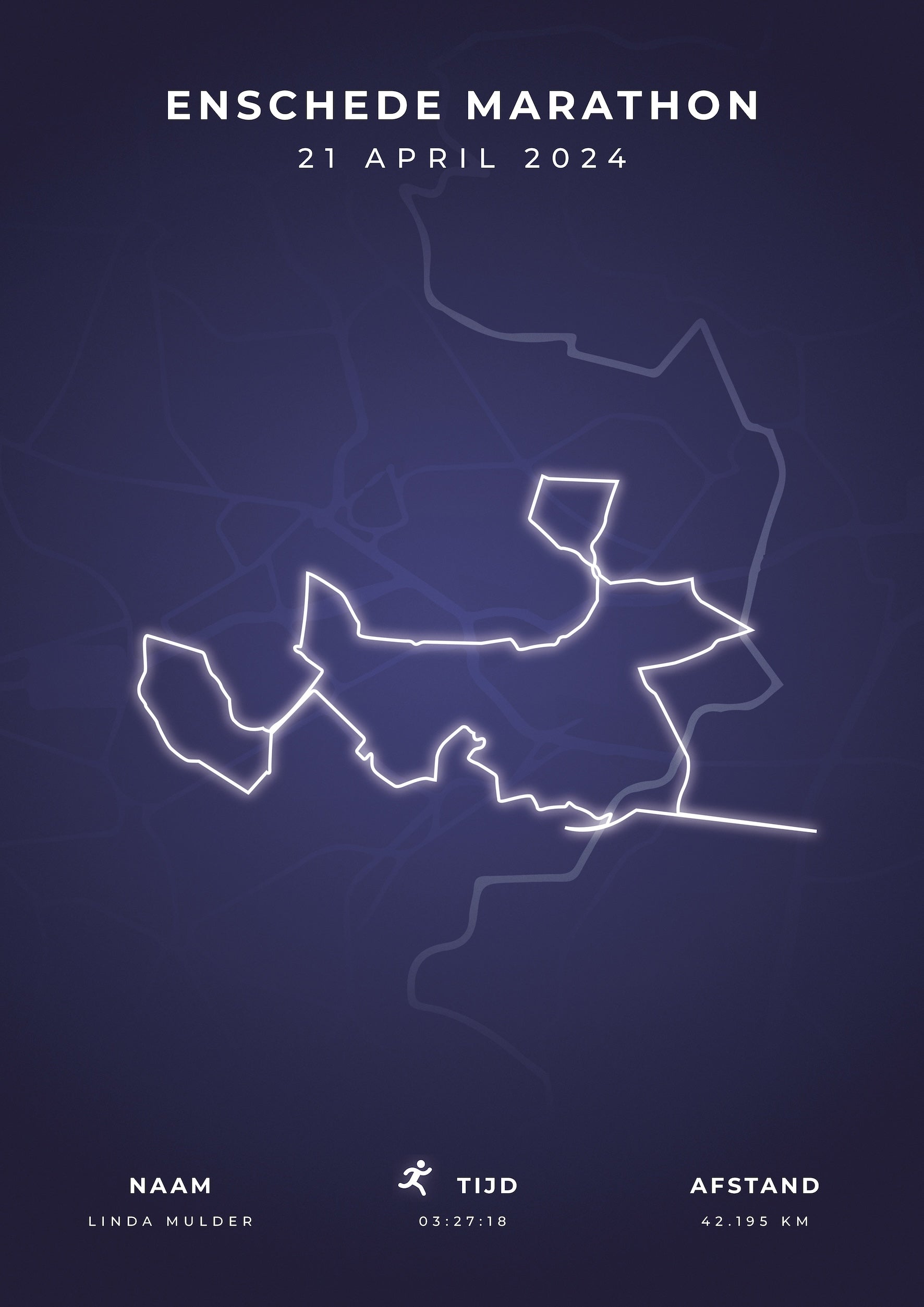 Enschede Marathon 2024 - Modern Citymap - Poster