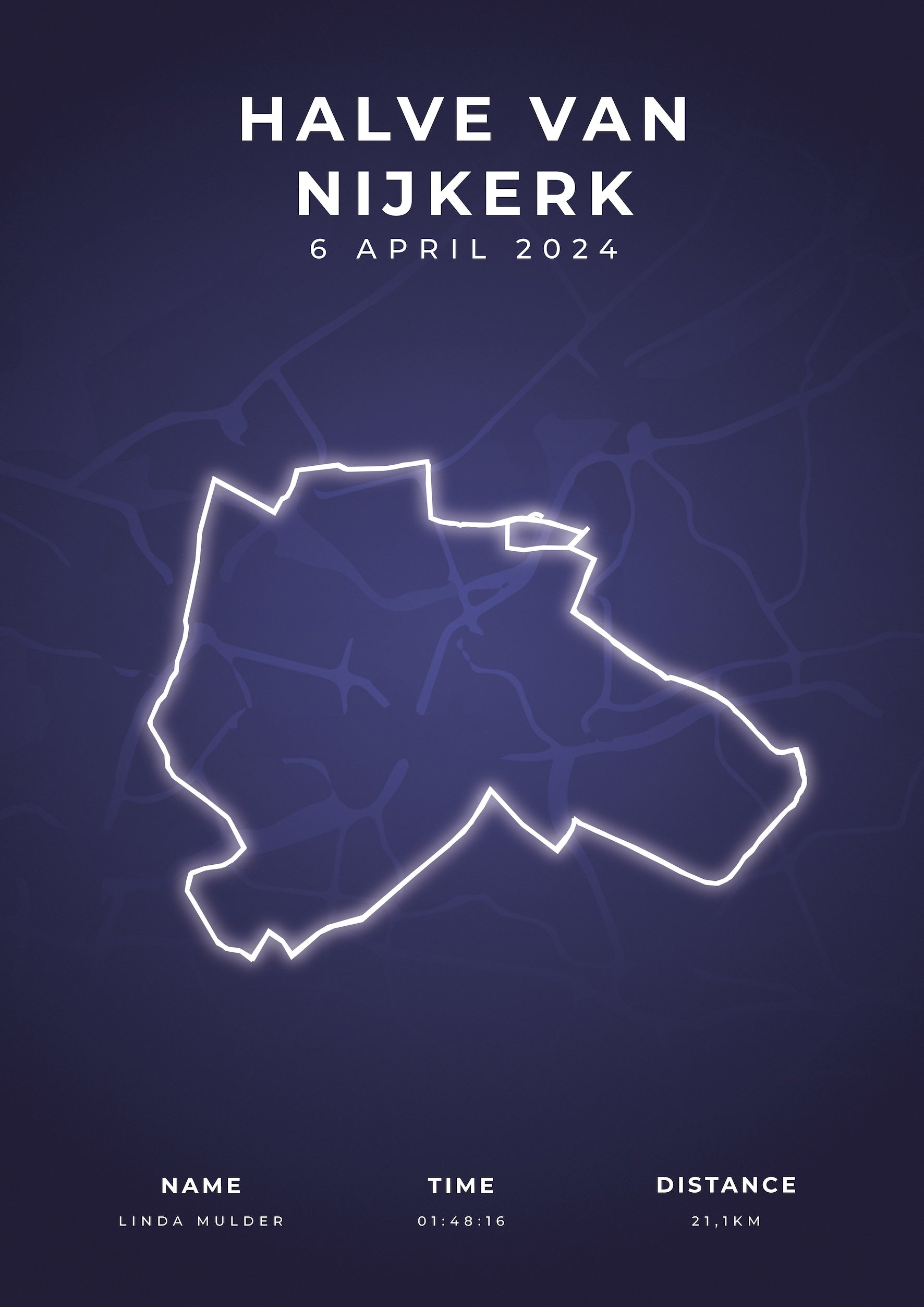 Halve van Nijkerk 2024 - Modern Citymap - Poster