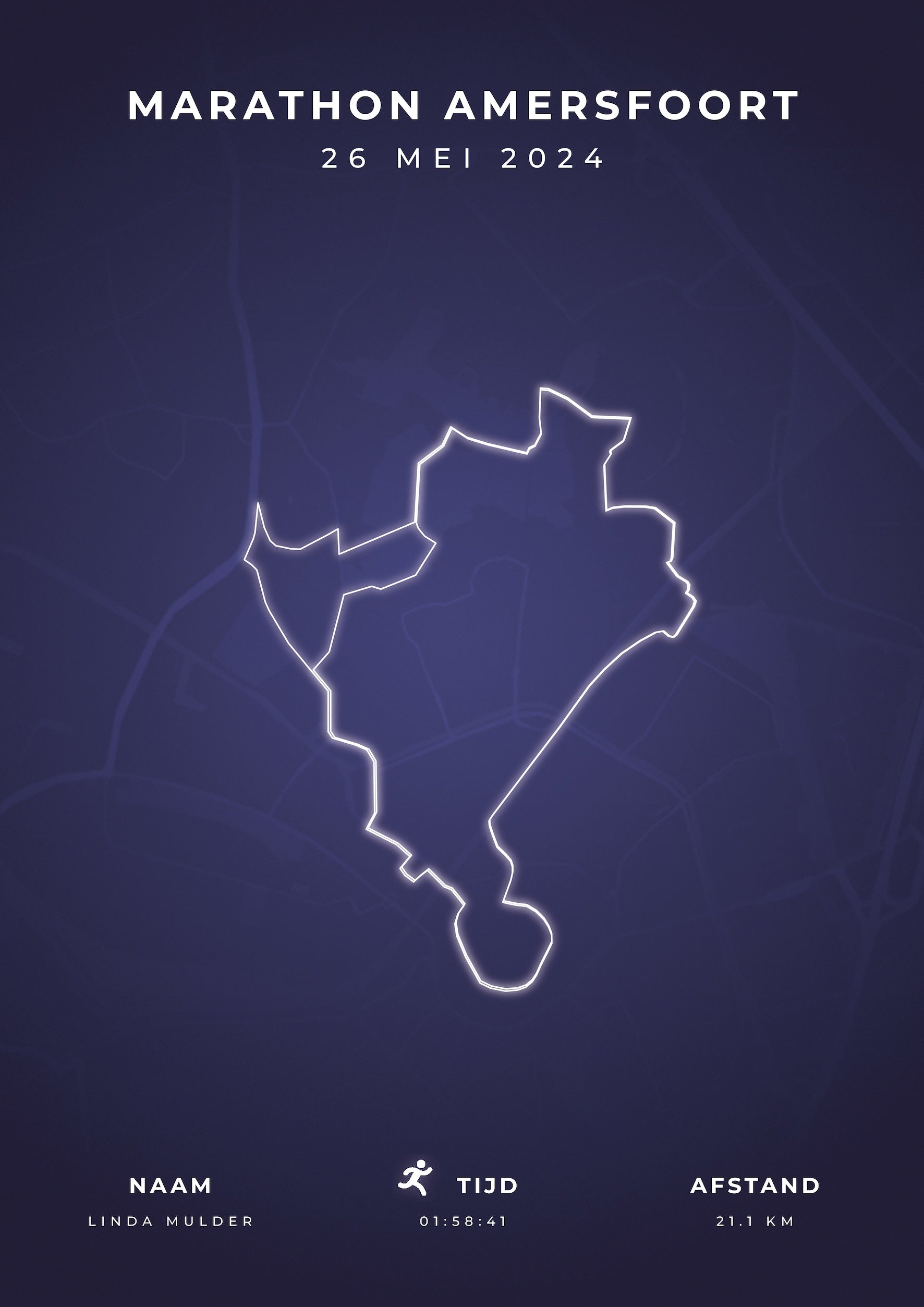 Marathon Amersfoort 2024 - Modern Citymap - Poster