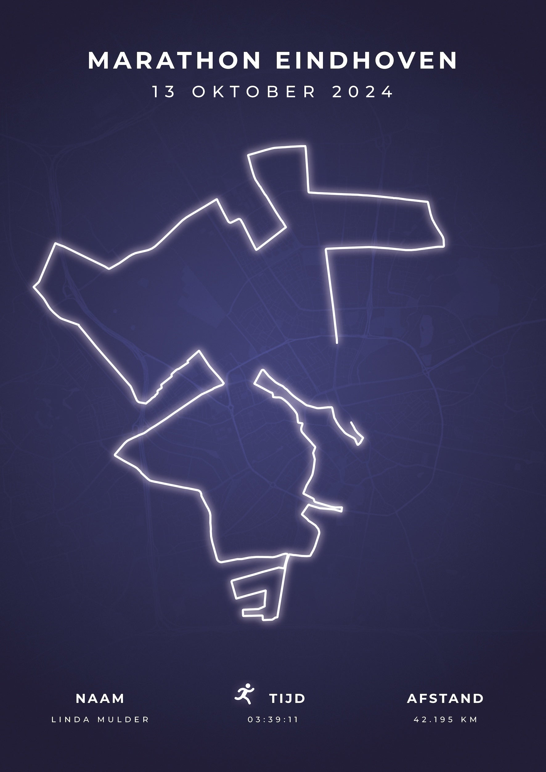 Marathon Eindhoven I Modern Citymap I Poster