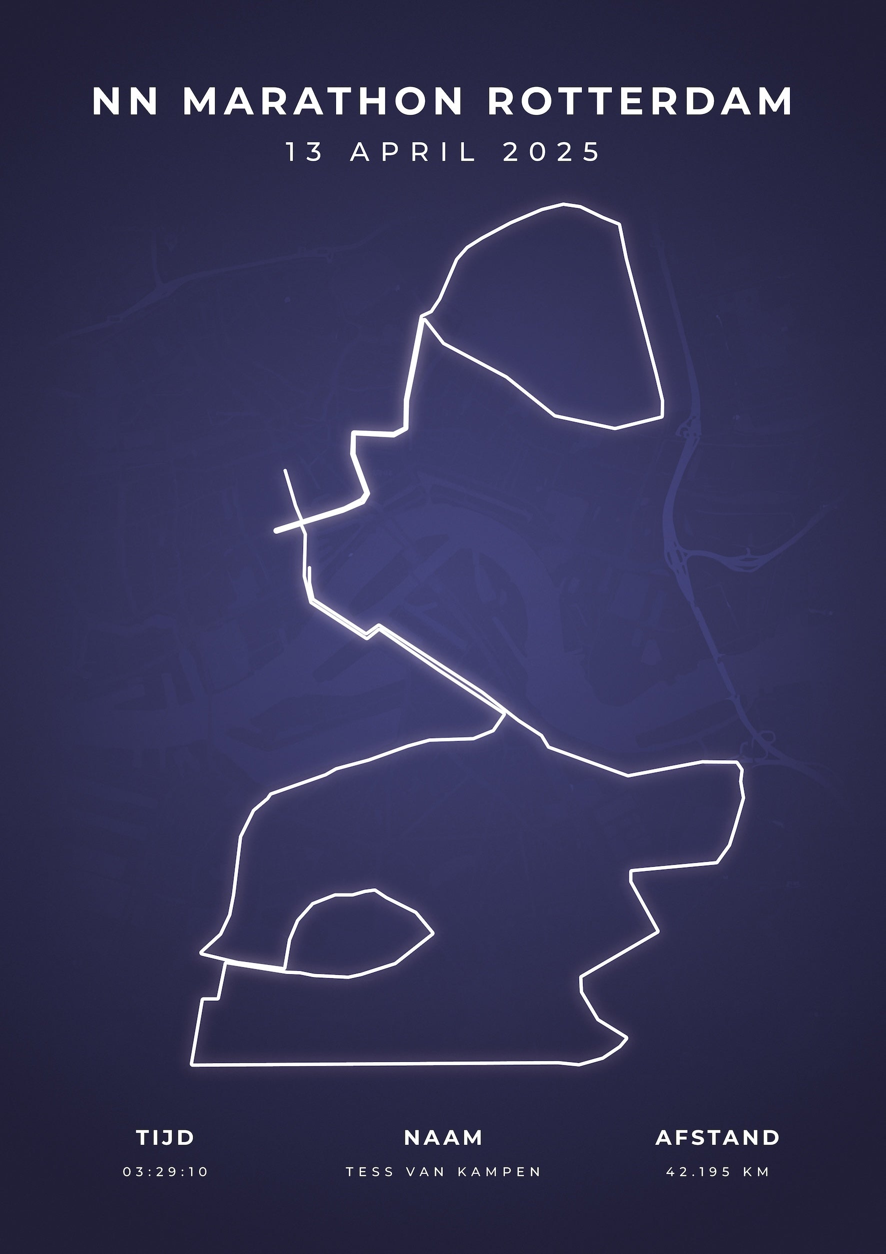 Marathon Rotterdam 2025 I Modern Citymap I Poster