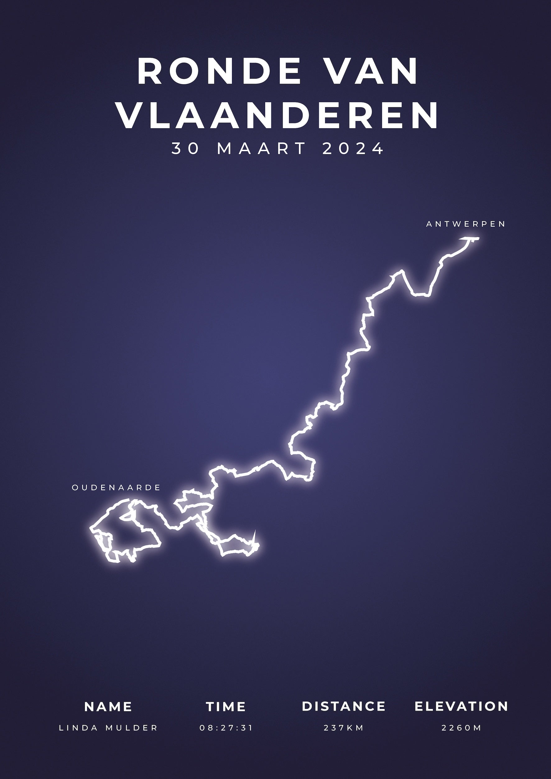 Ronde van Vlaanderen 2024 - Modern Citymap - Poster