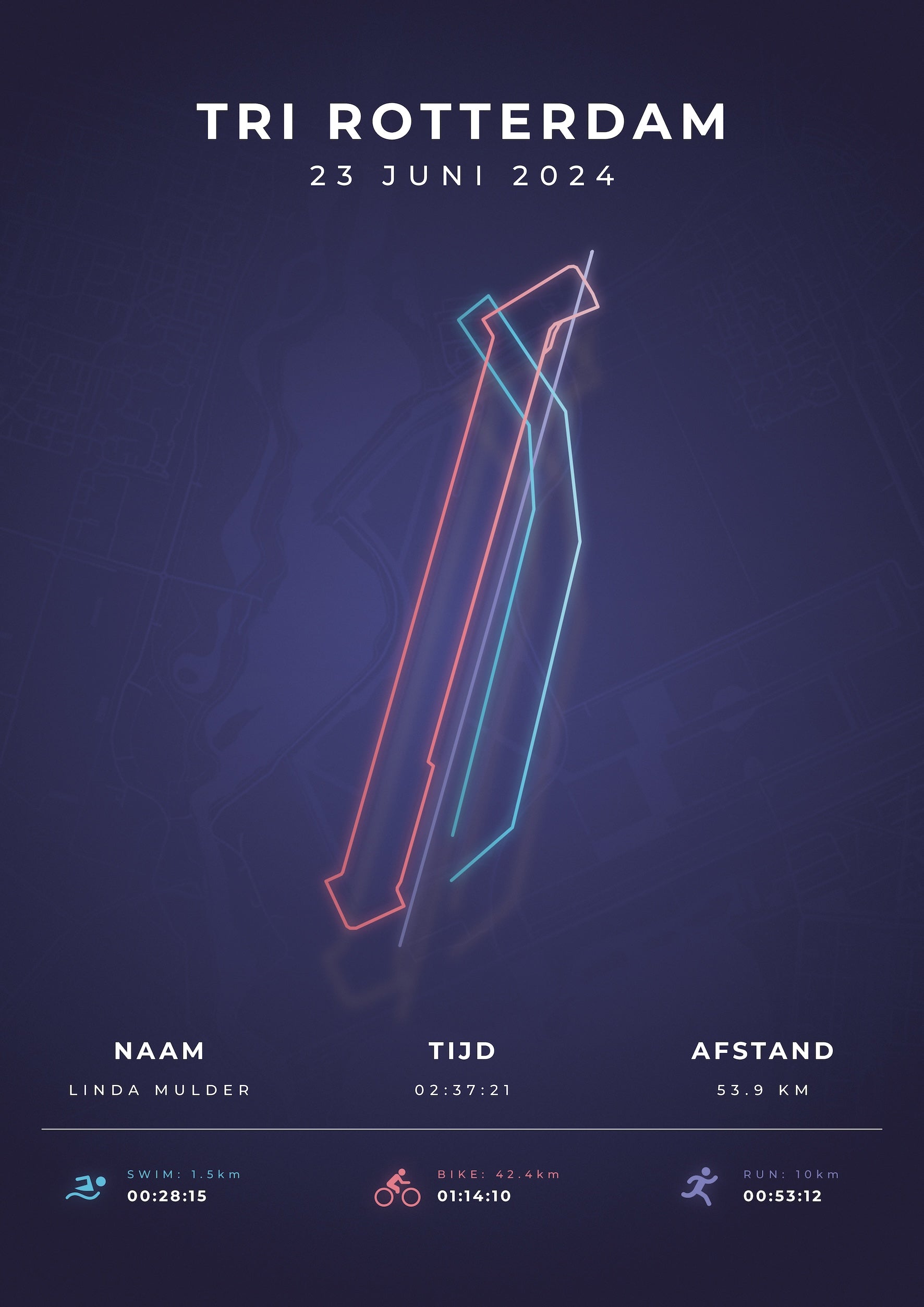 Tri Rotterdam 2025 I Modern Citymap I Poster
