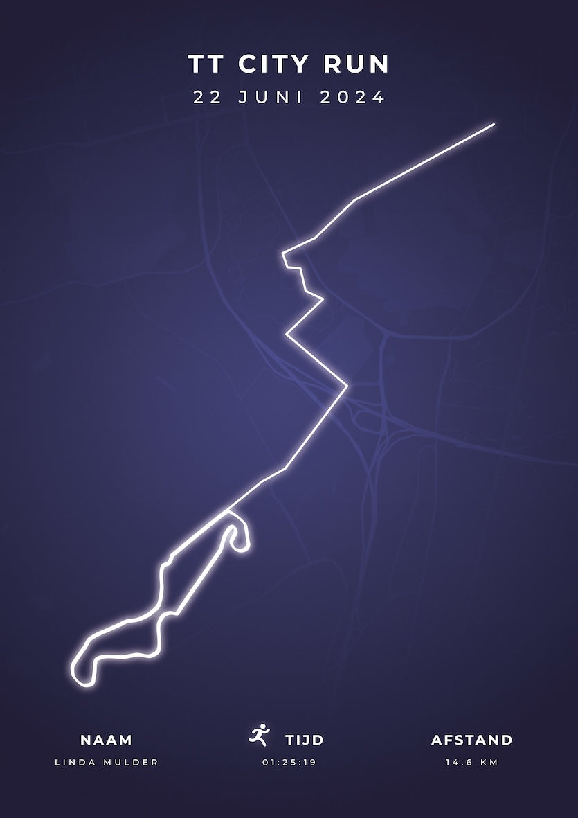 TT City Run - Modern Citymap - Poster