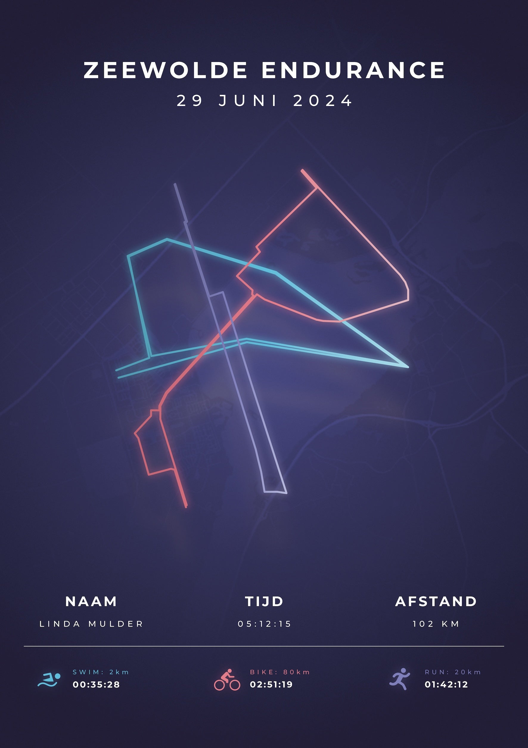 Zeewolde Endurance 2024 - Modern Citymap - Poster