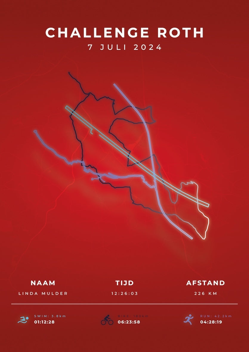 Challenge Roth 2024 - Modern Citymap - Poster