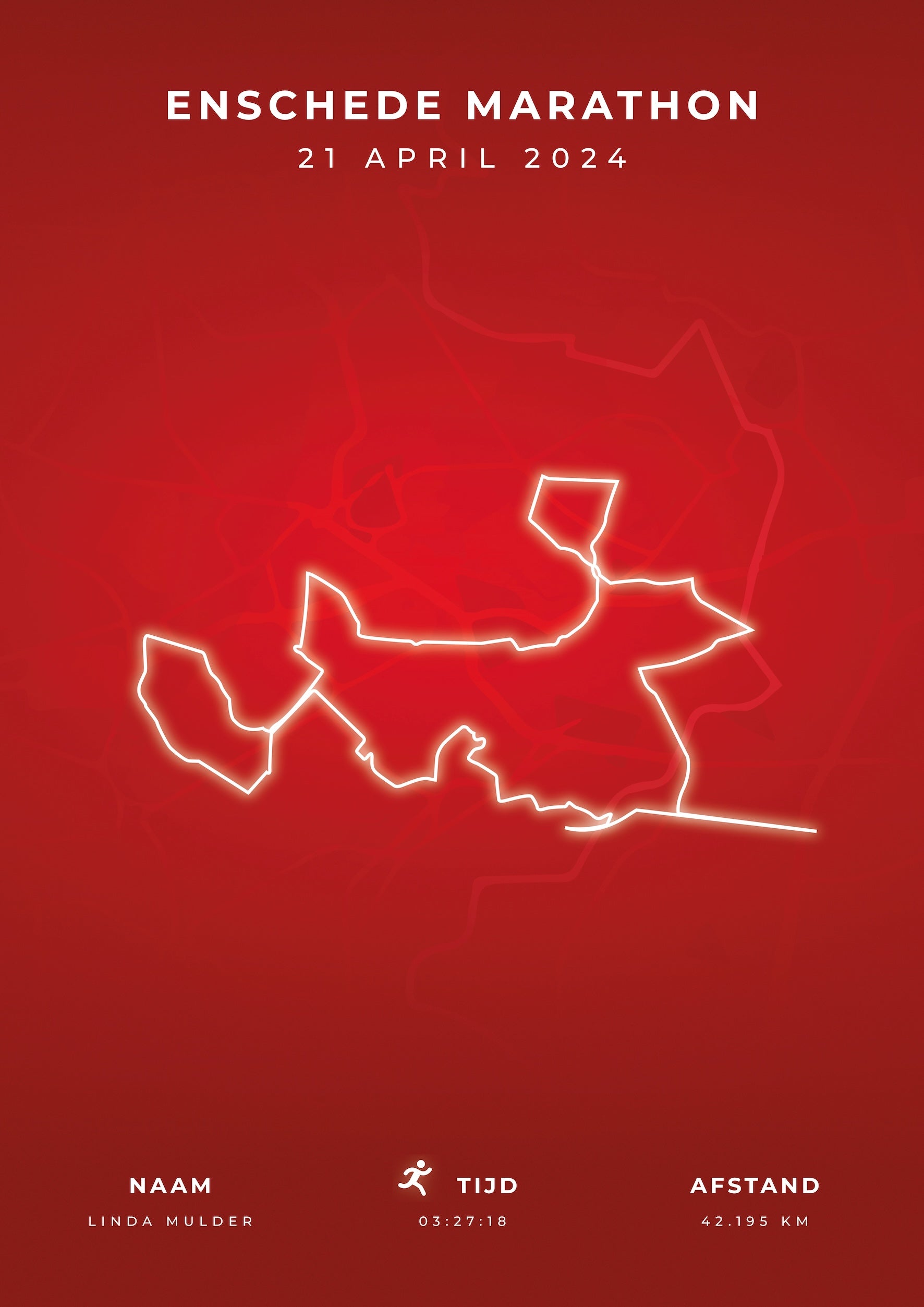 Enschede Marathon 2024 - Modern Citymap - Poster