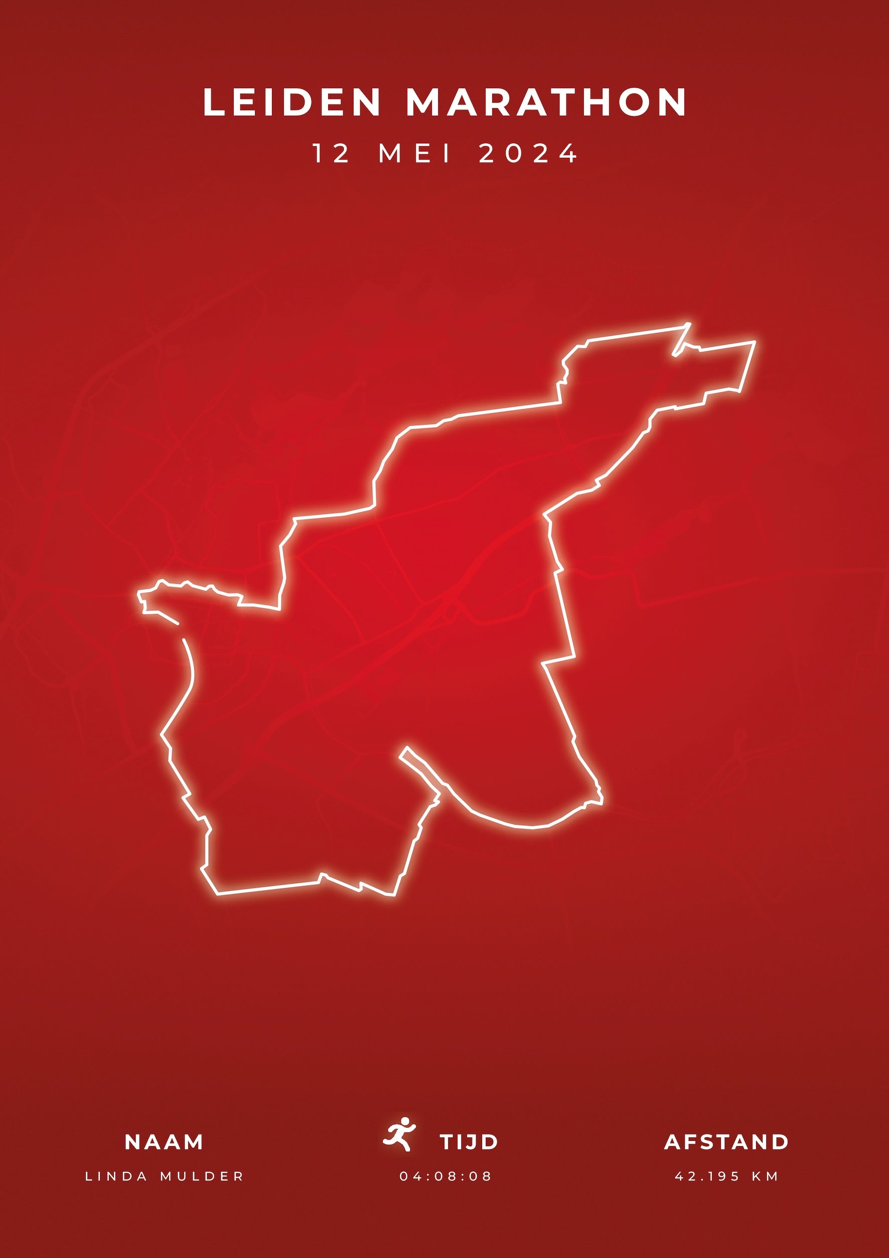 Leiden Marathon 2025 I Modern Citymap I Poster