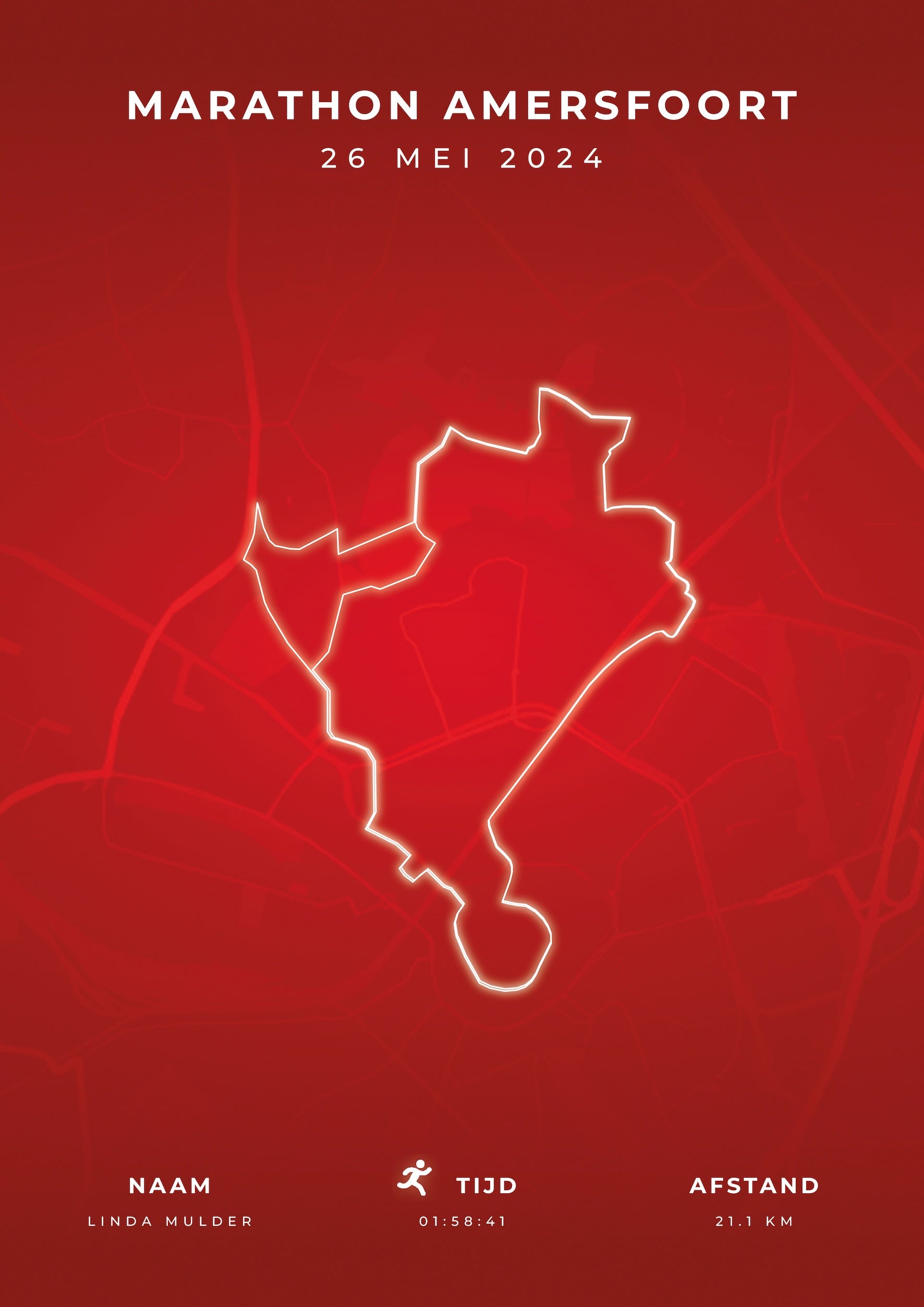 Marathon Amersfoort 2024 - Modern Citymap - Poster