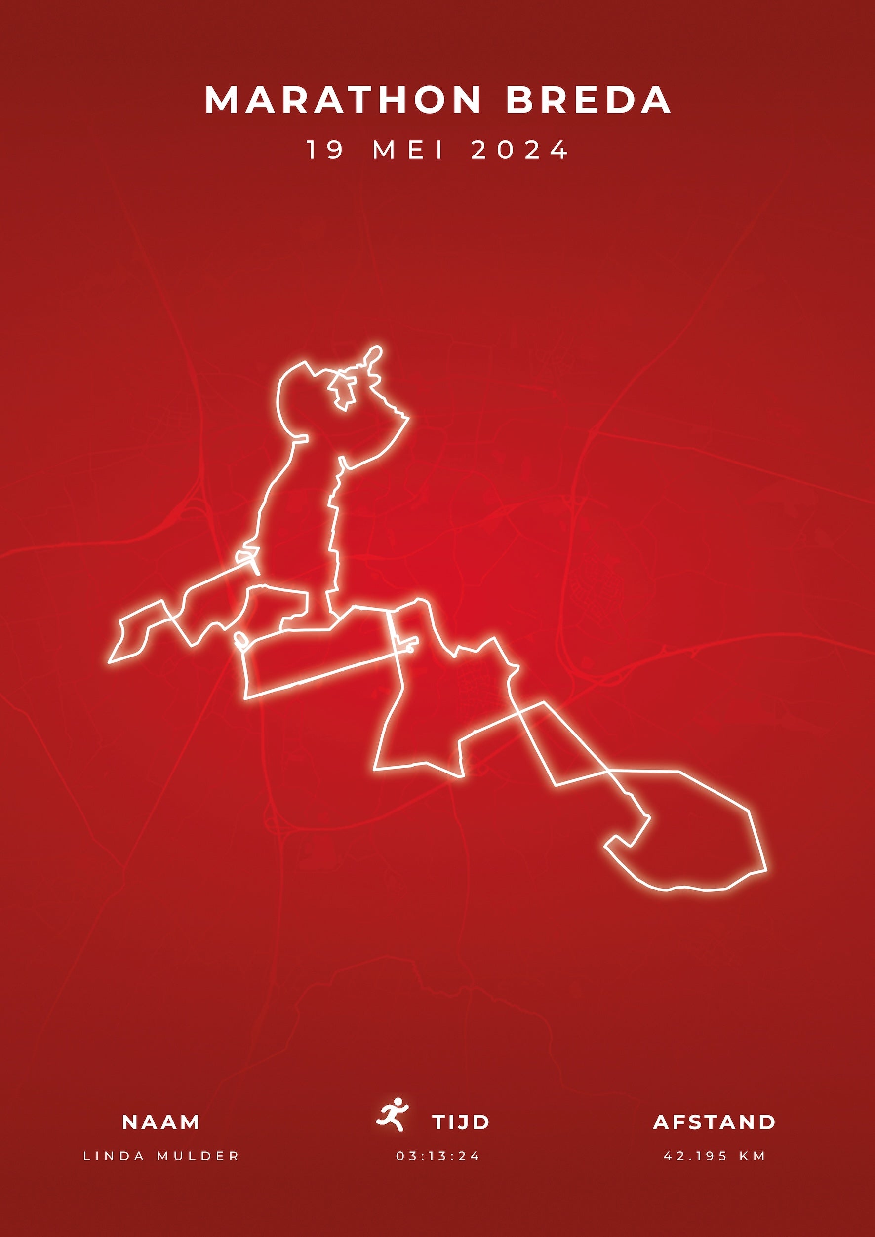 Marathon Breda 2024 - Modern Citymap - Poster