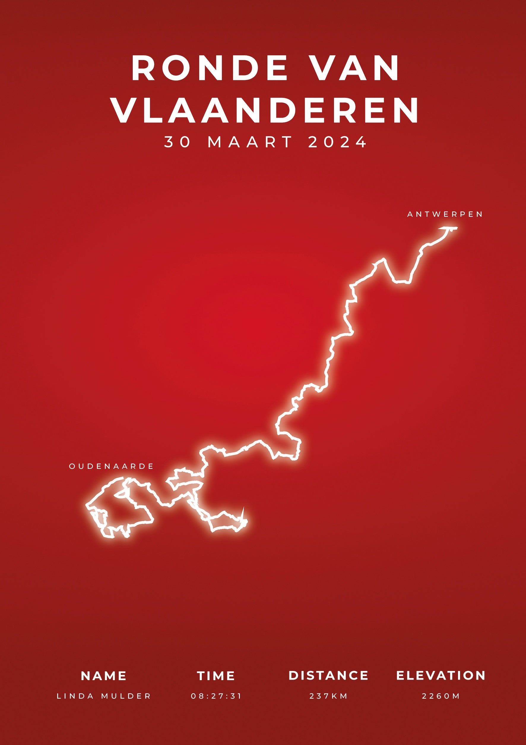 Ronde van Vlaanderen 2024 - Modern Citymap - Poster