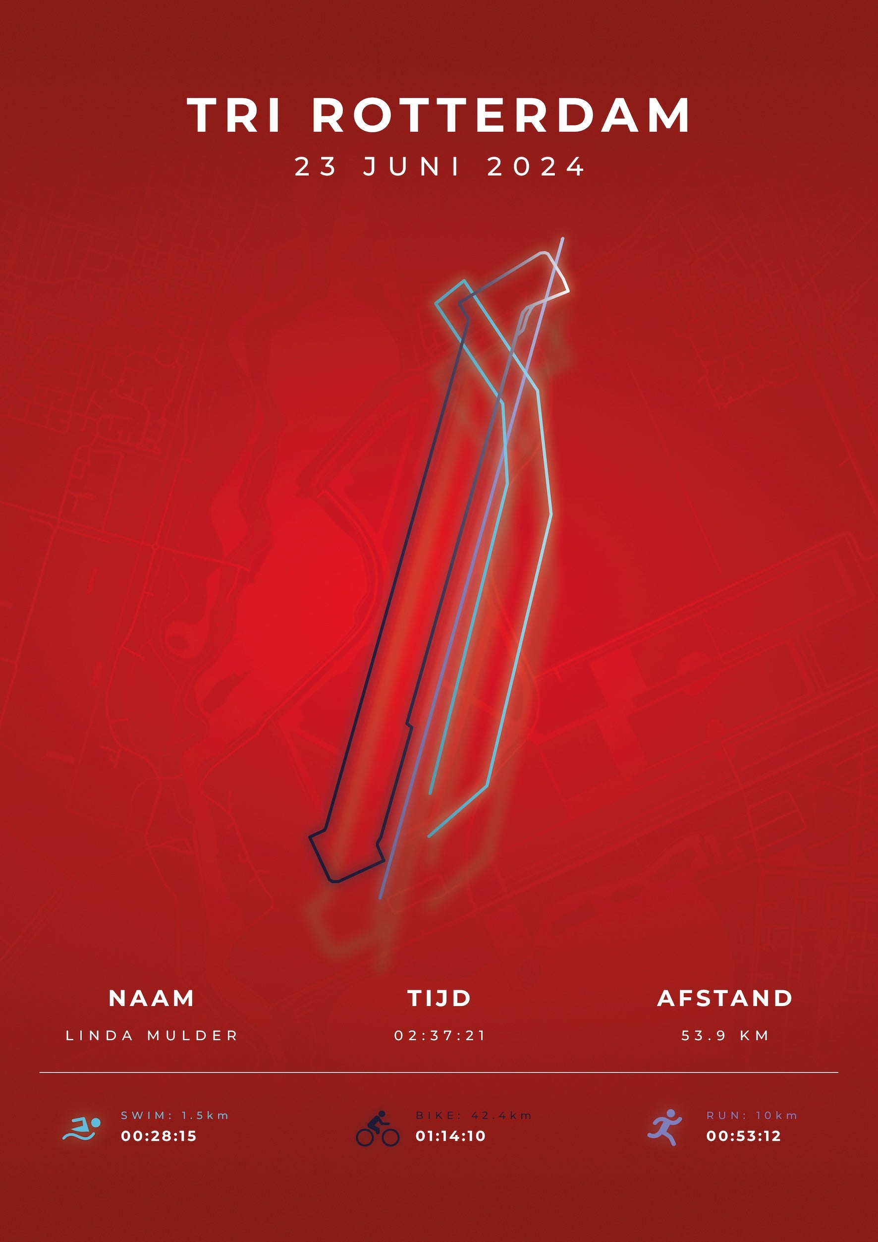 Tri Rotterdam 2025 I Modern Citymap I Poster