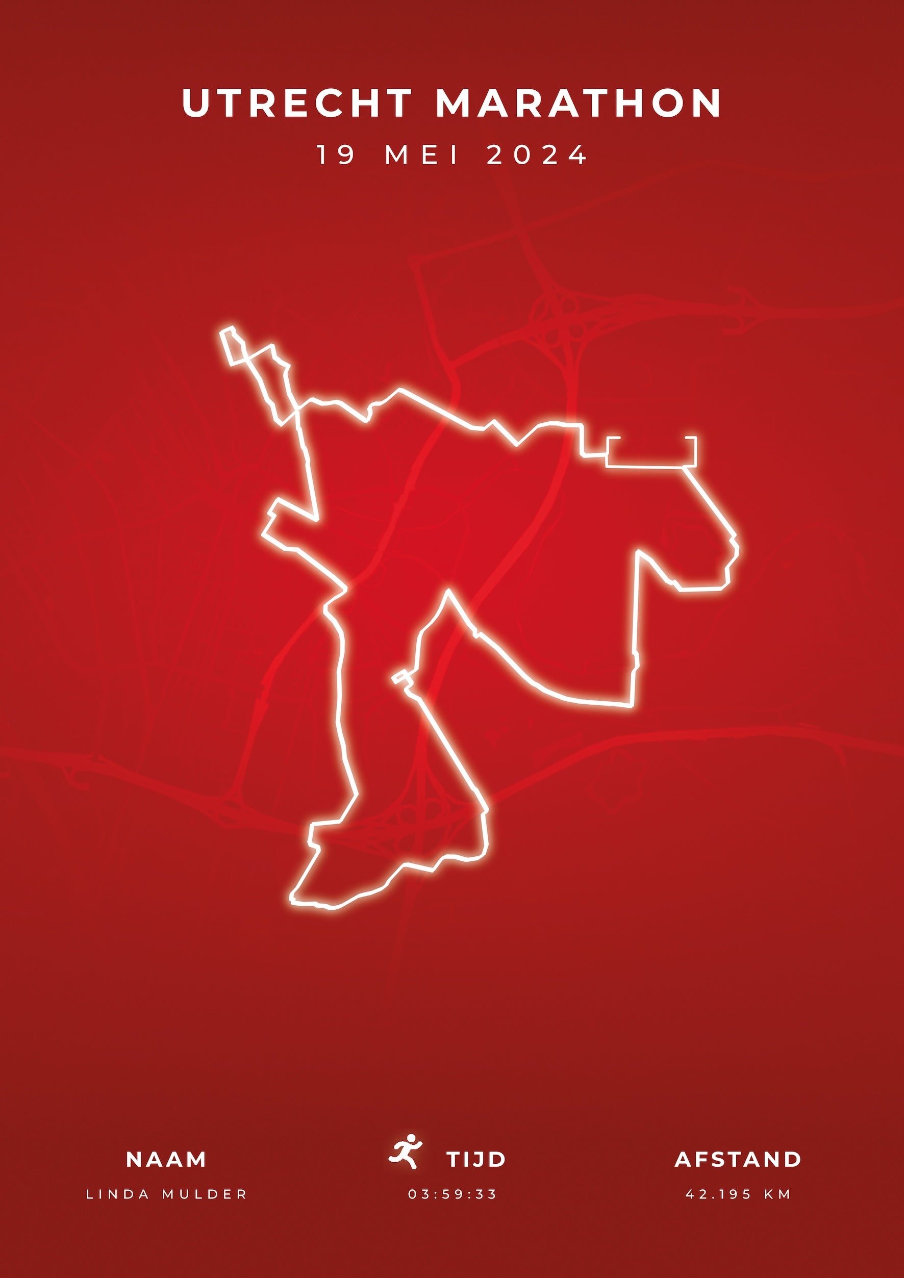 Utrecht Marathon 2024 - Modern Citymap - Poster
