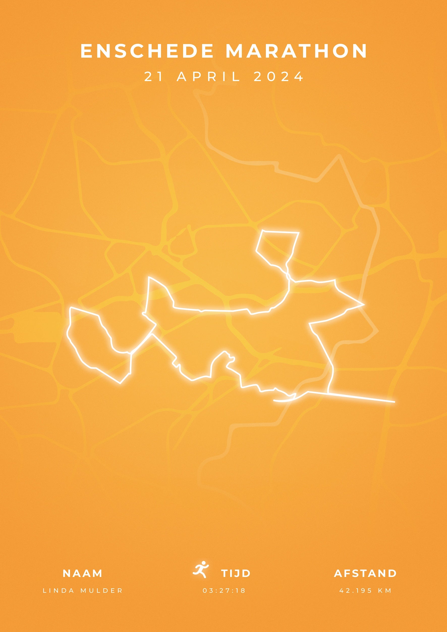 Enschede Marathon 2024 - Modern Citymap - Poster