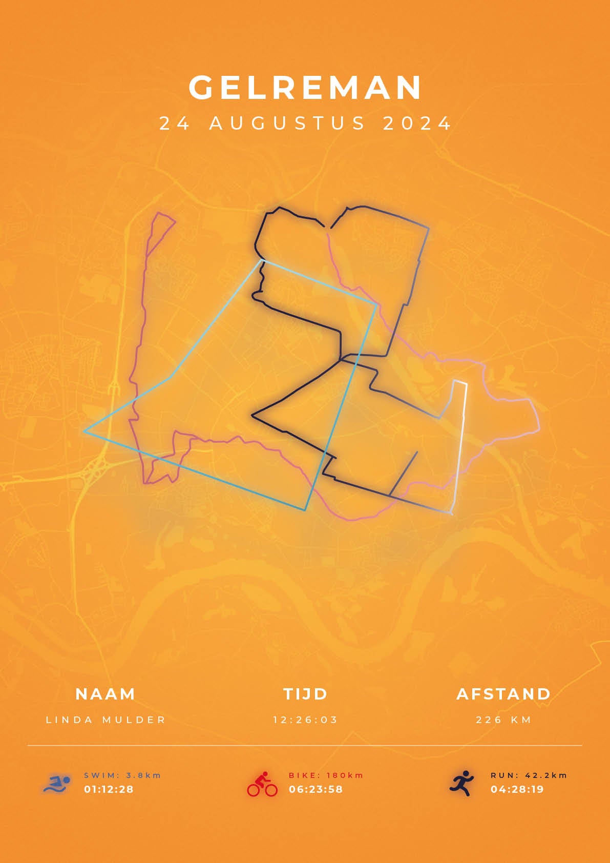 Poster met naam I Gelreman 2024 I Modern Citymap