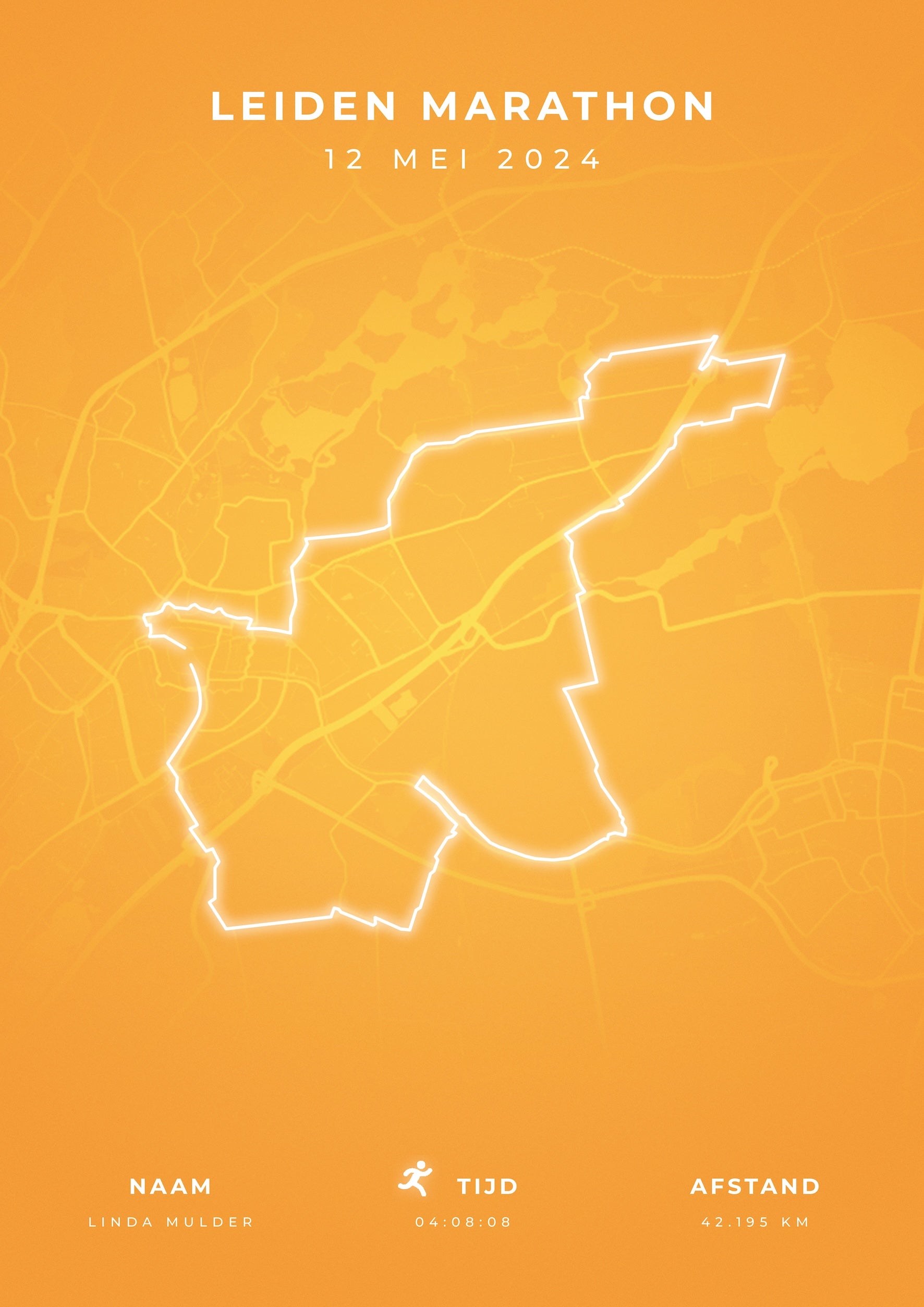 Leiden Marathon 2025 I Modern Citymap I Poster