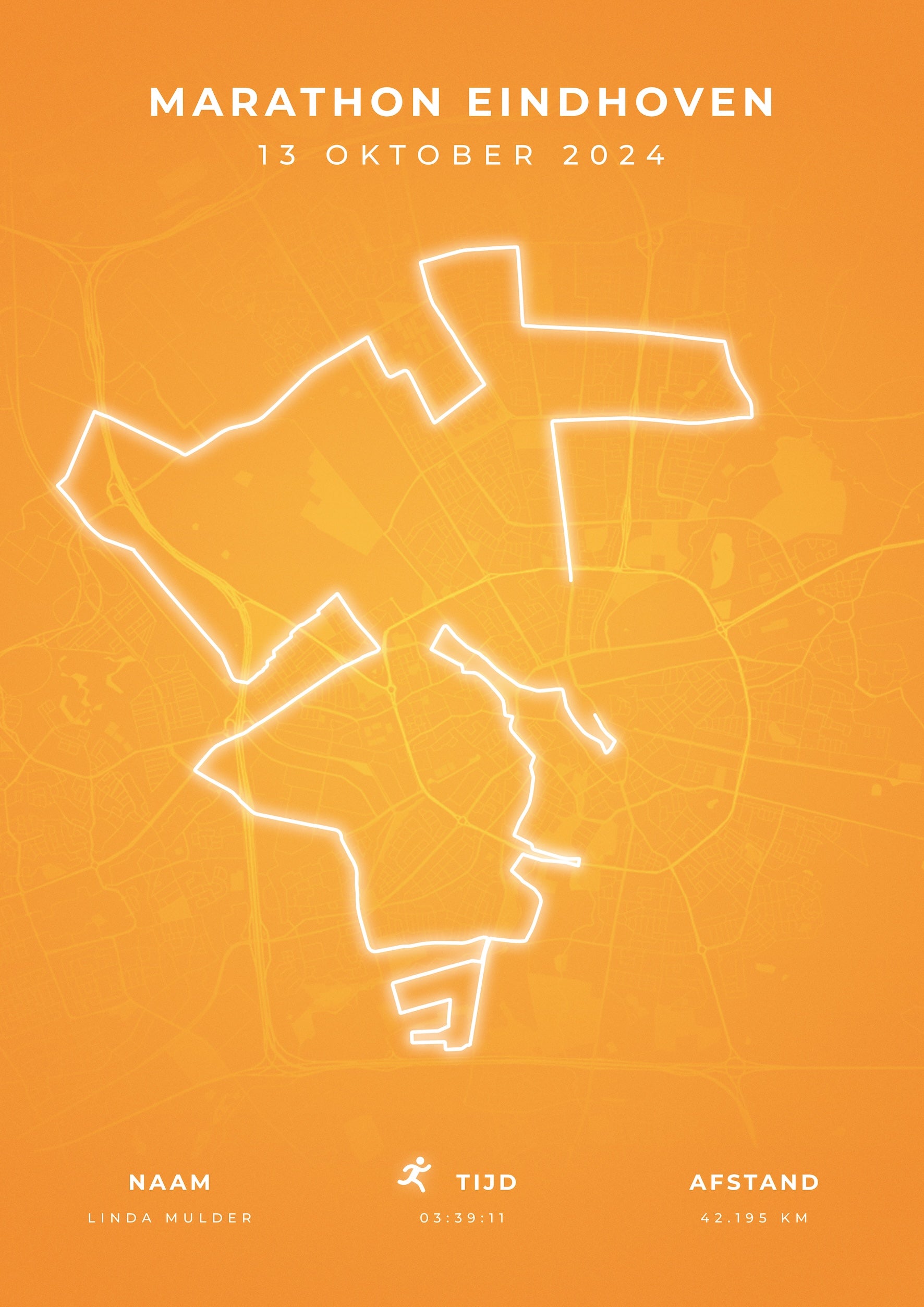 Marathon Eindhoven I Modern Citymap I Poster