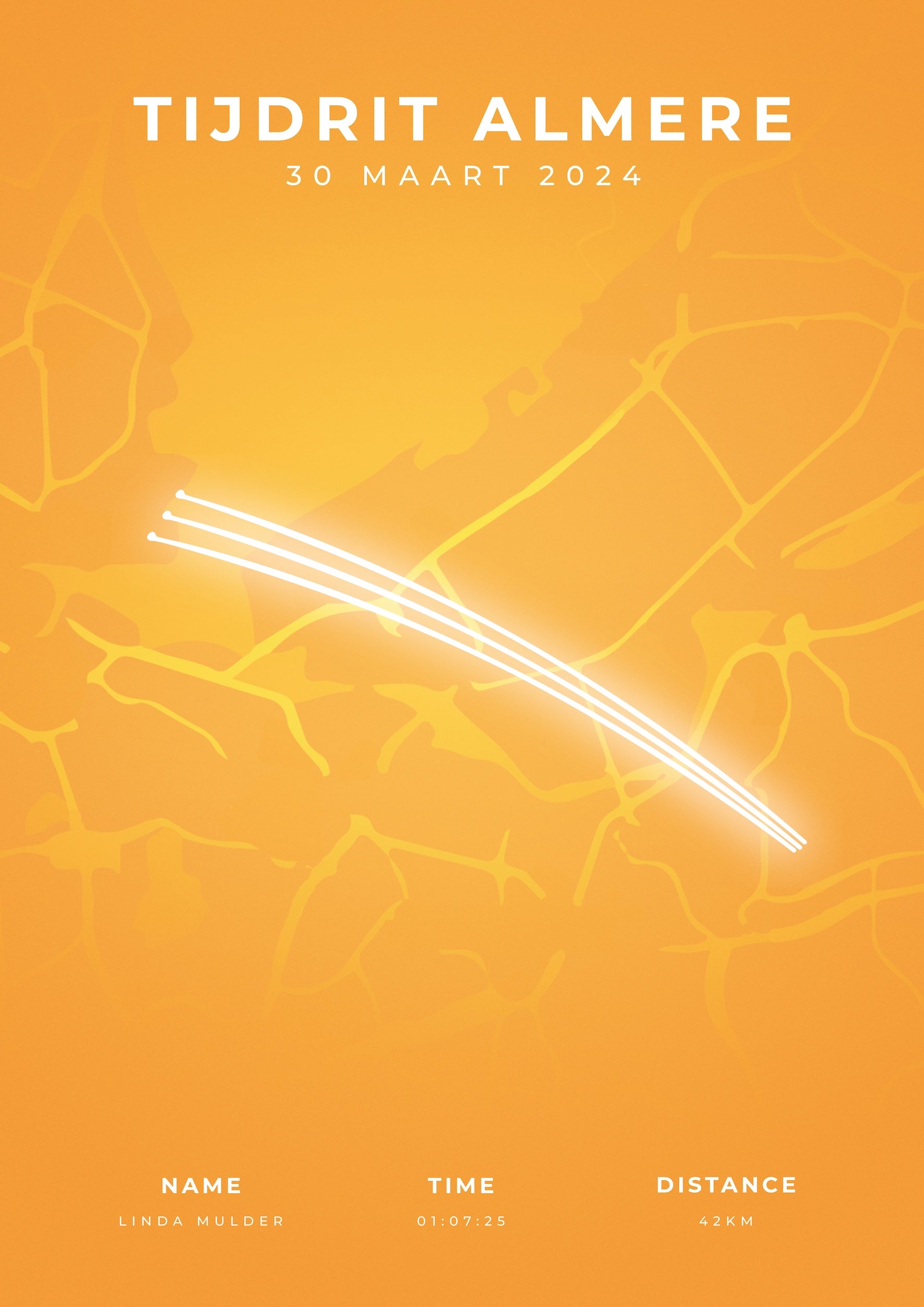 Tijdrit Almere 42KM - Modern Citymap - Poster