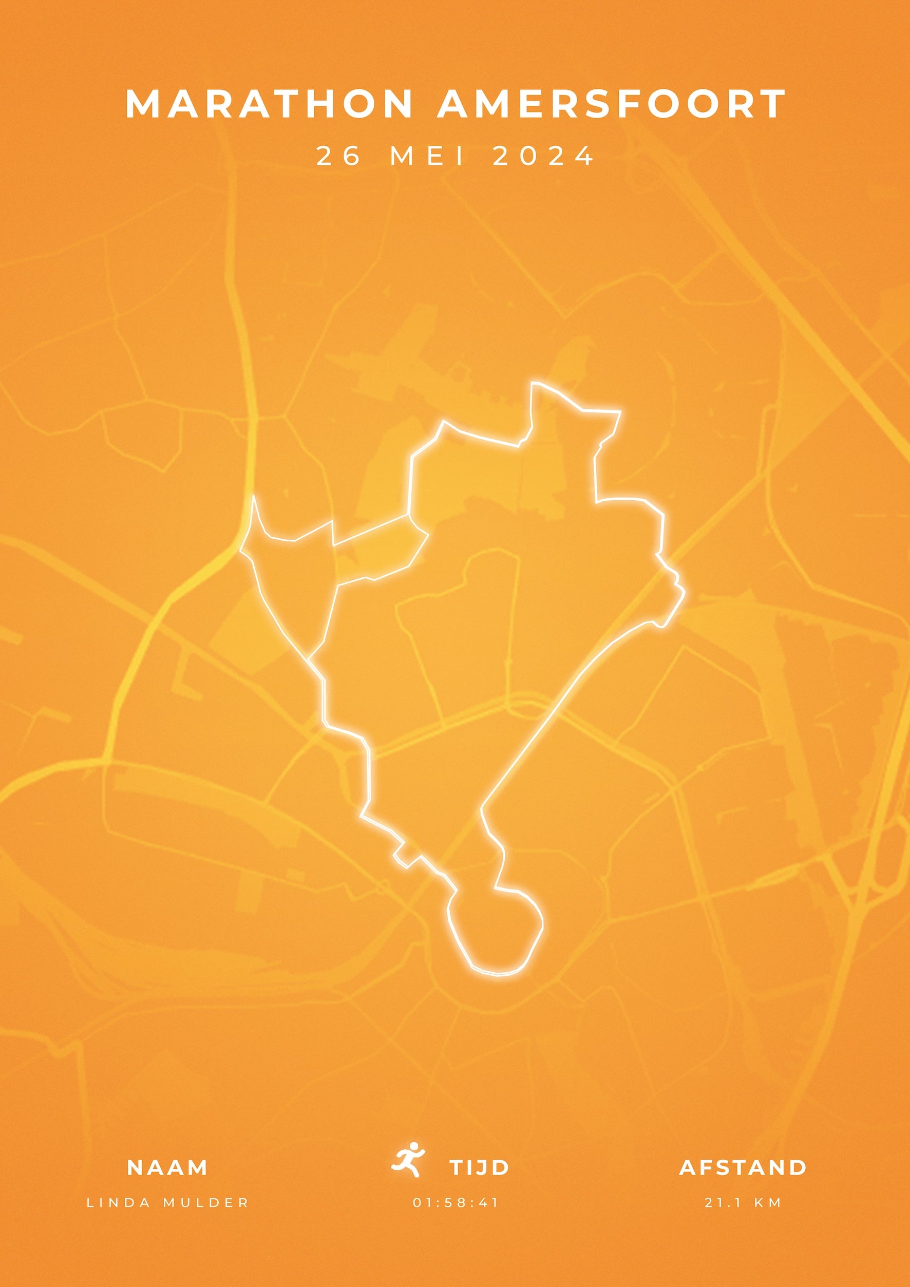 Marathon Amersfoort 2024 - Modern Citymap - Poster