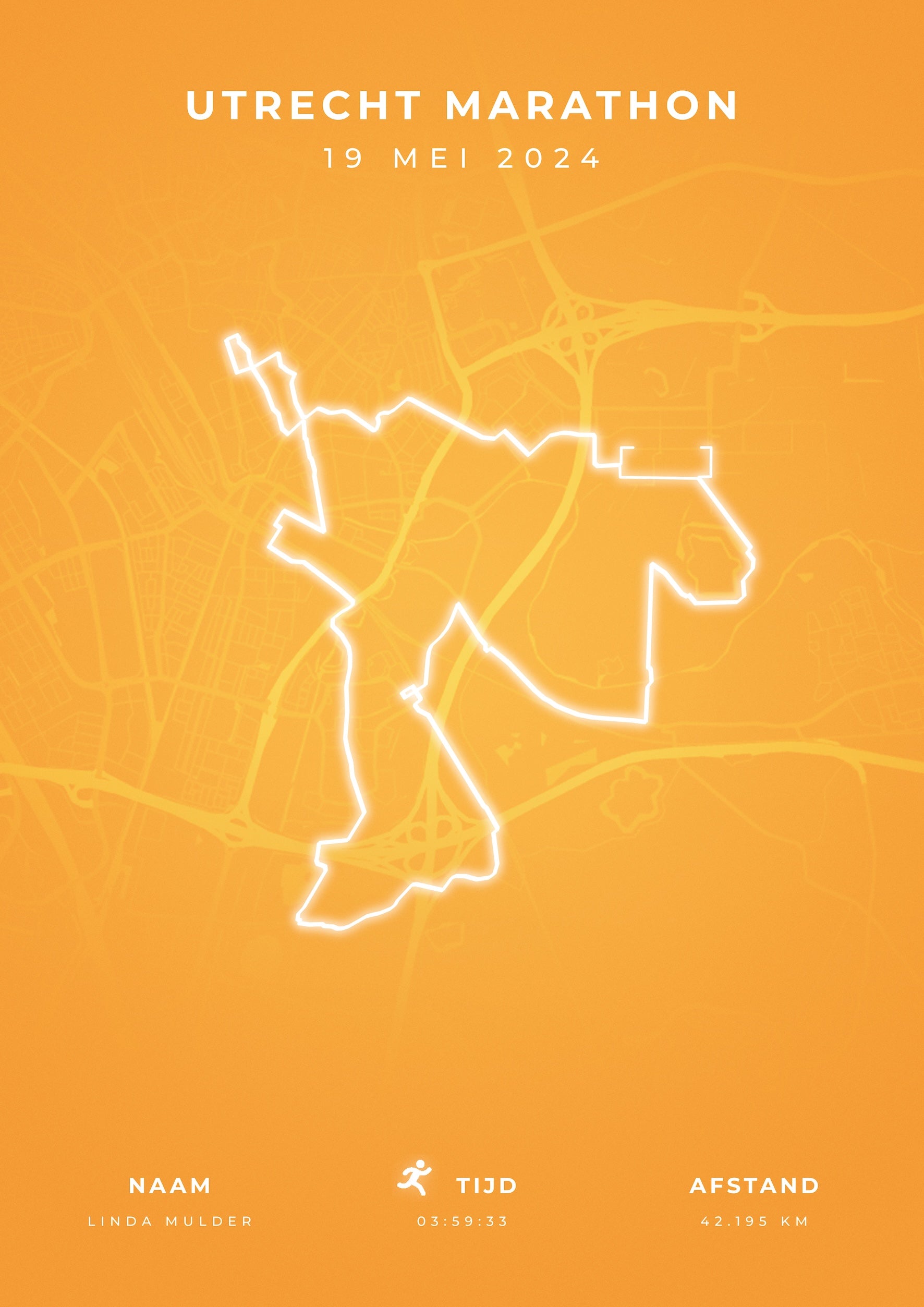 Utrecht Marathon 2024 - Modern Citymap - Poster