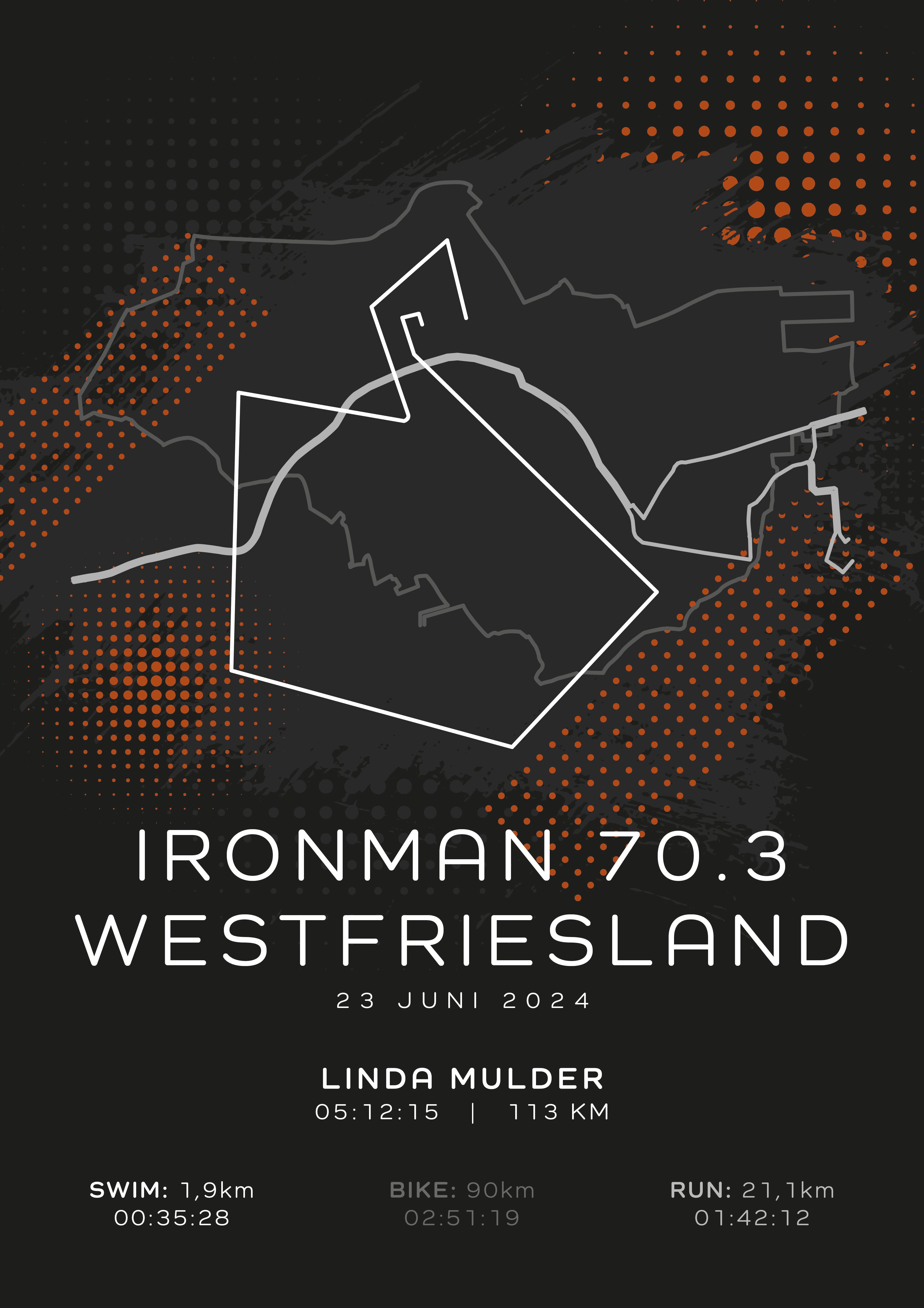 Ironman 70.3 Westfriesland 2025 I Modern Dark I Poster