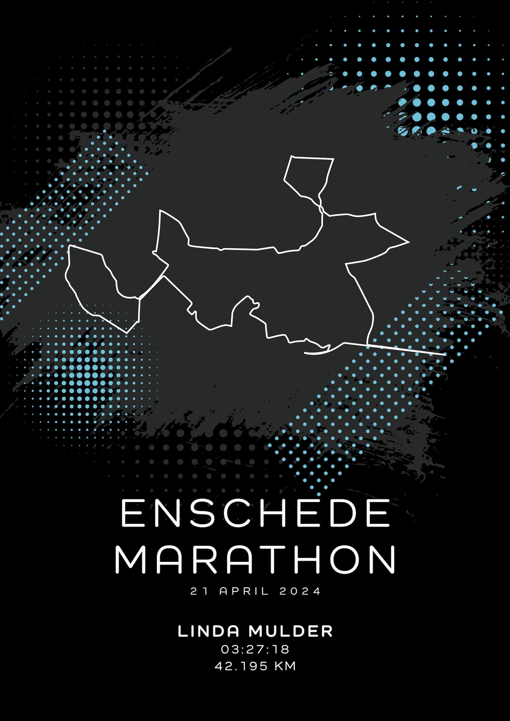 Enschede Marathon 2024 - Modern Dark - Poster