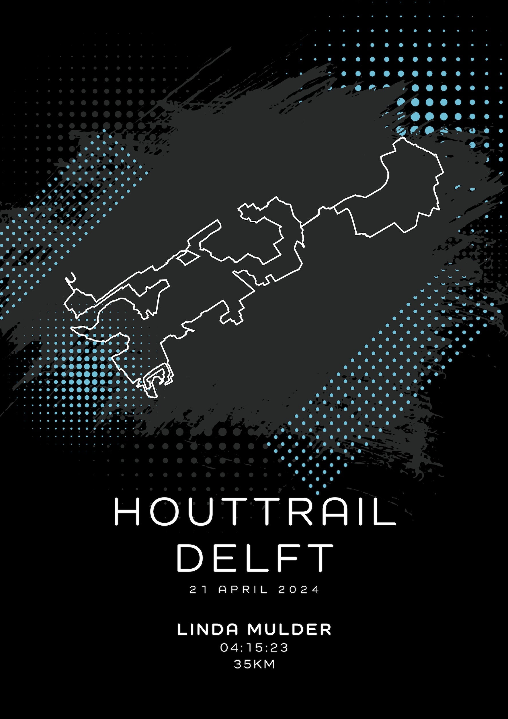 Houttrail Delft - Modern Dark - Poster