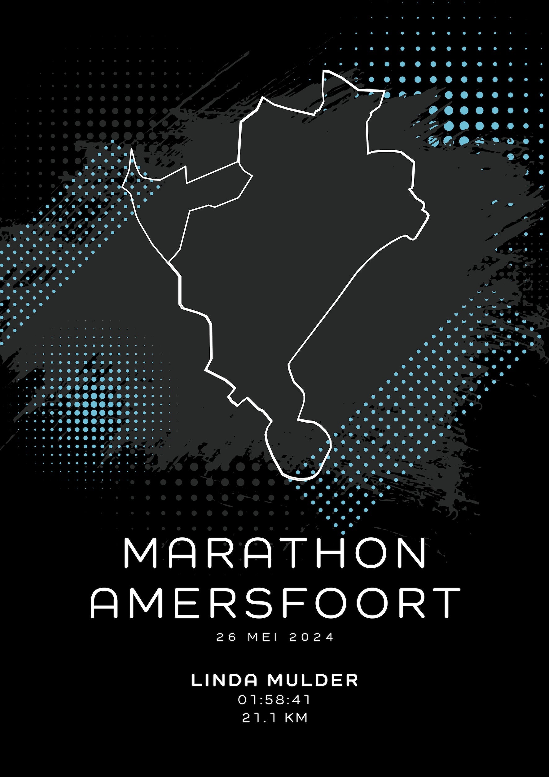 Marathon Amersfoort 2024 - Modern Dark - Poster