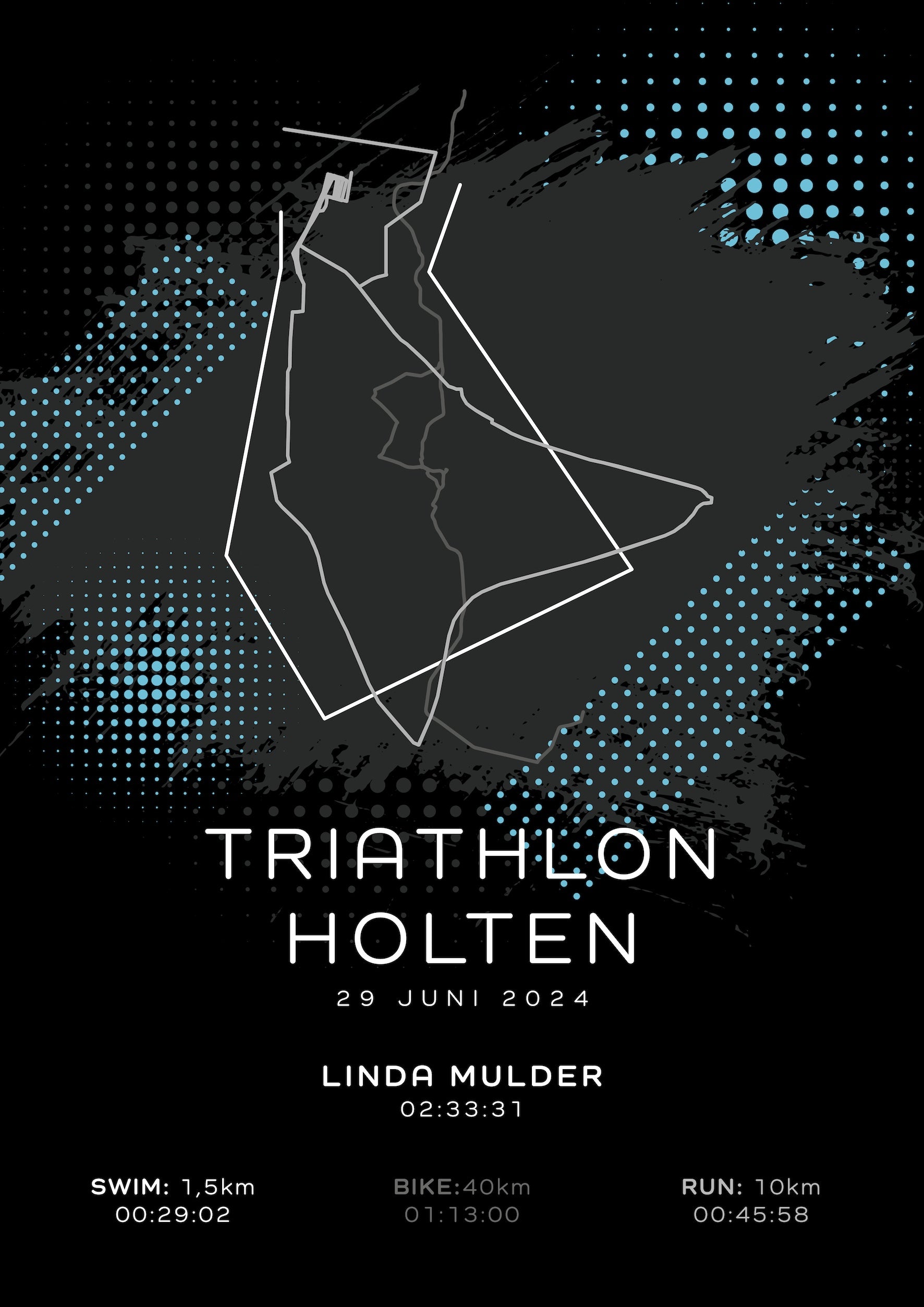 Triathlon Holten 2024 - Modern Dark - Poster
