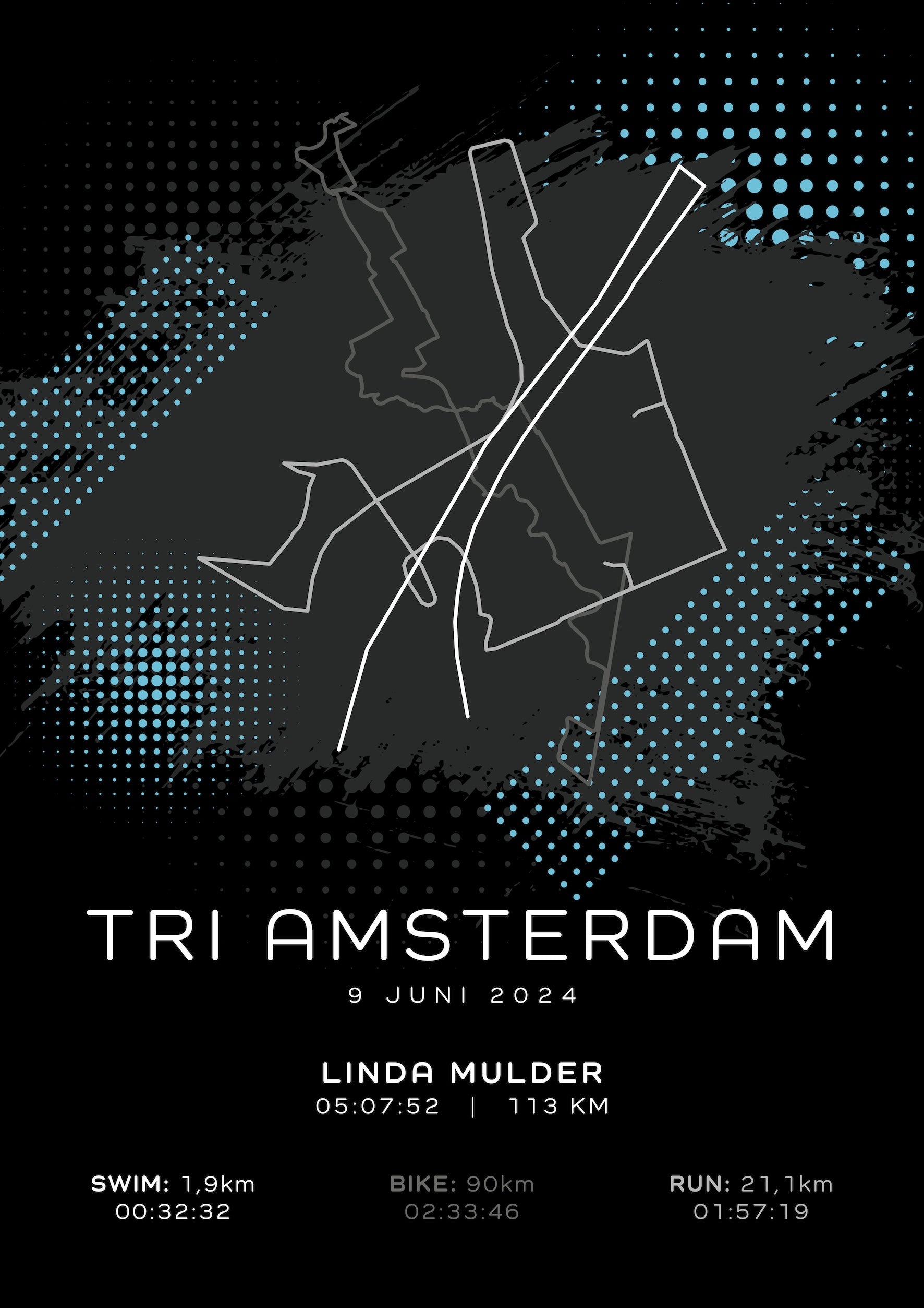 Tri Amsterdam 2024 - Modern Dark - Poster