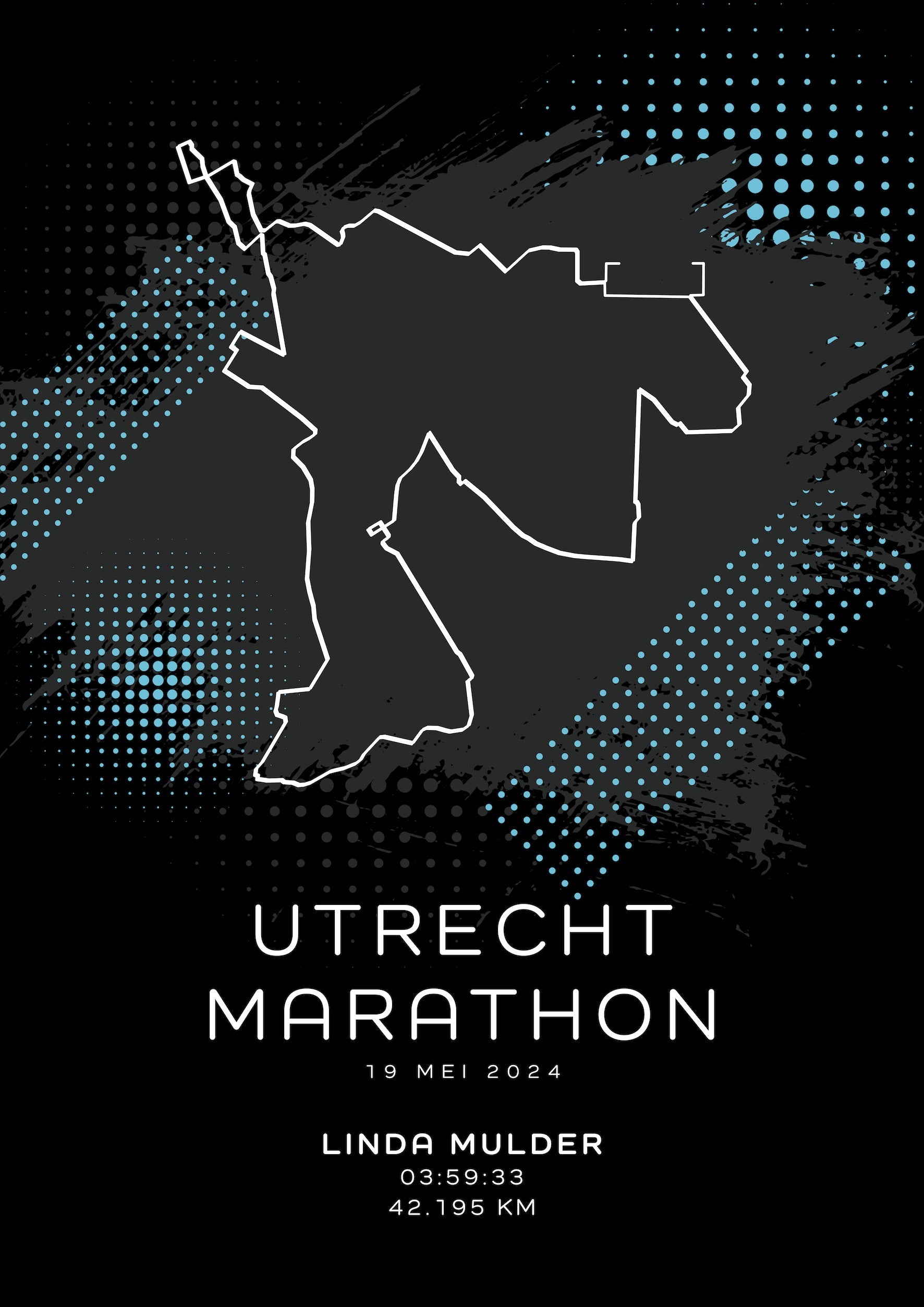 Utrecht Marathon 2024 - Modern Dark - Poster