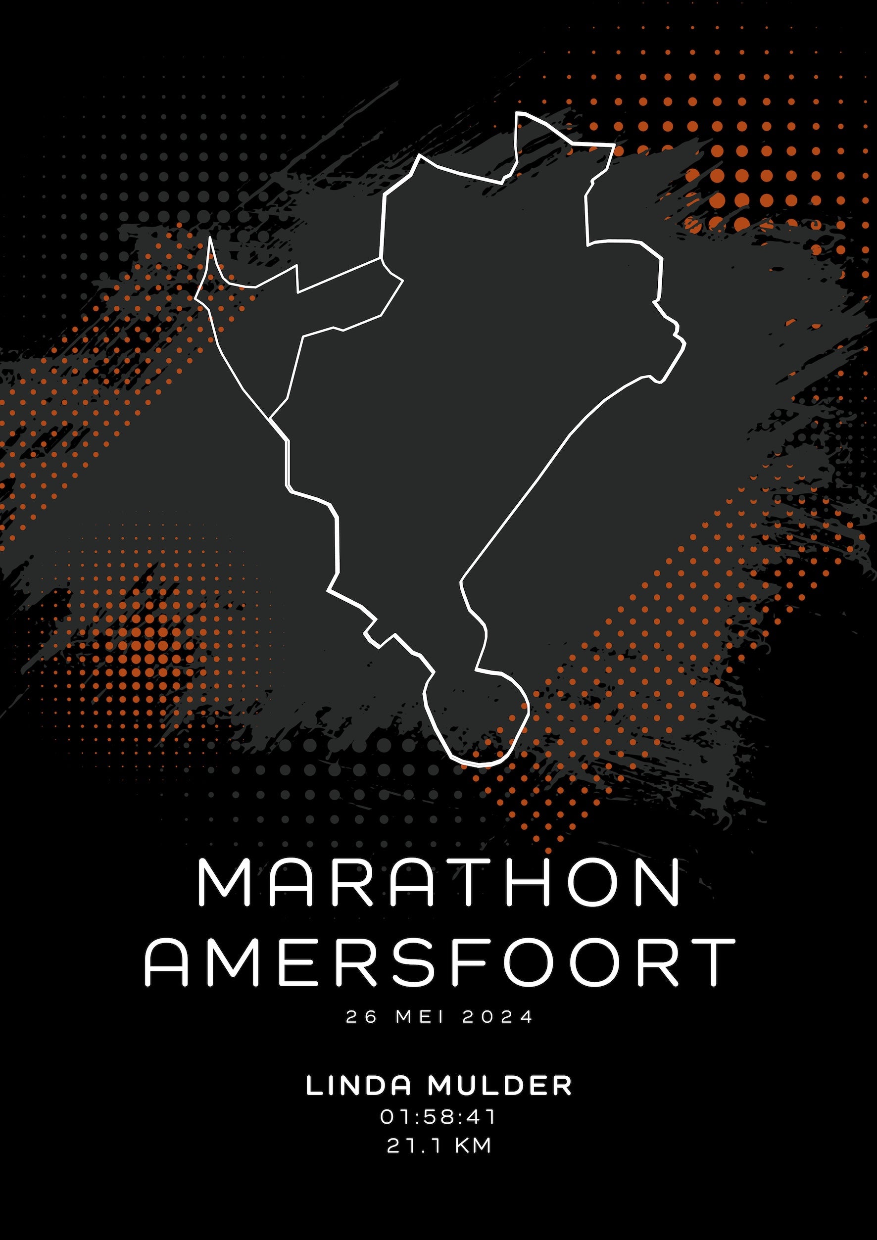 Marathon Amersfoort 2024 - Modern Dark - Poster