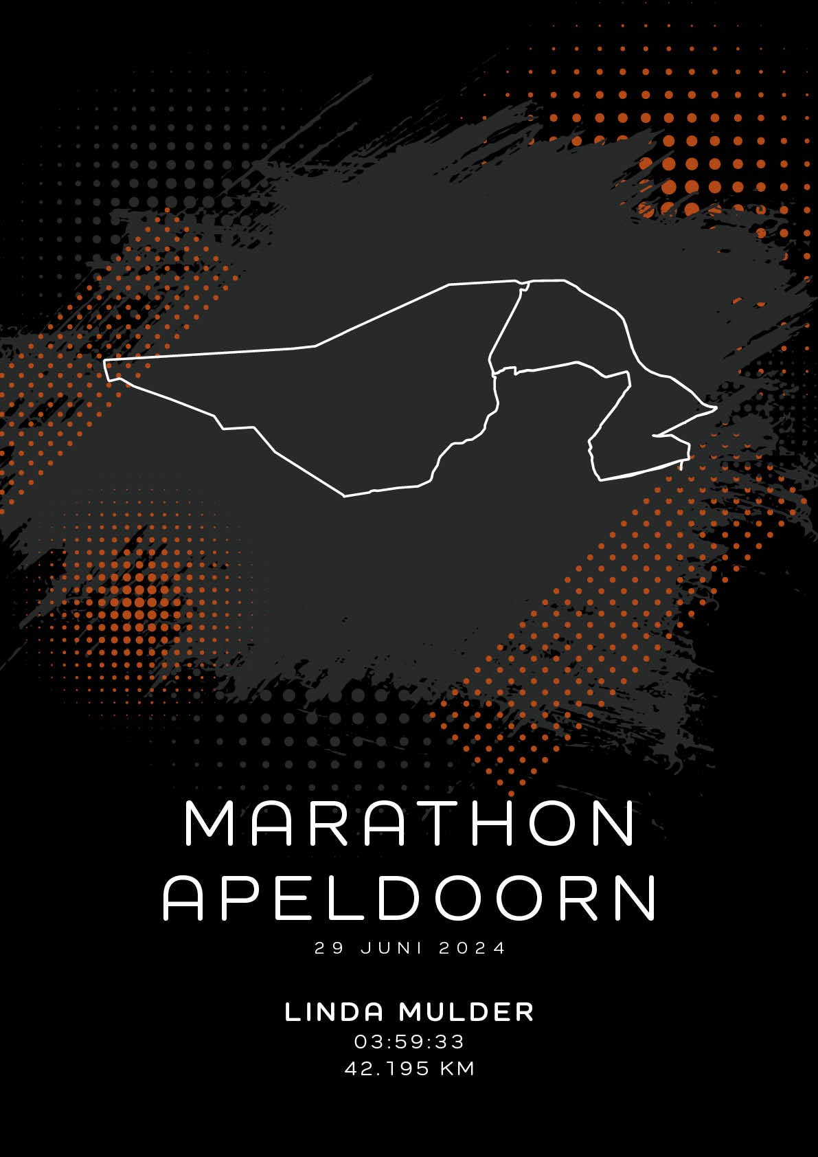 Marathon Apeldoorn - Modern Dark - Poster