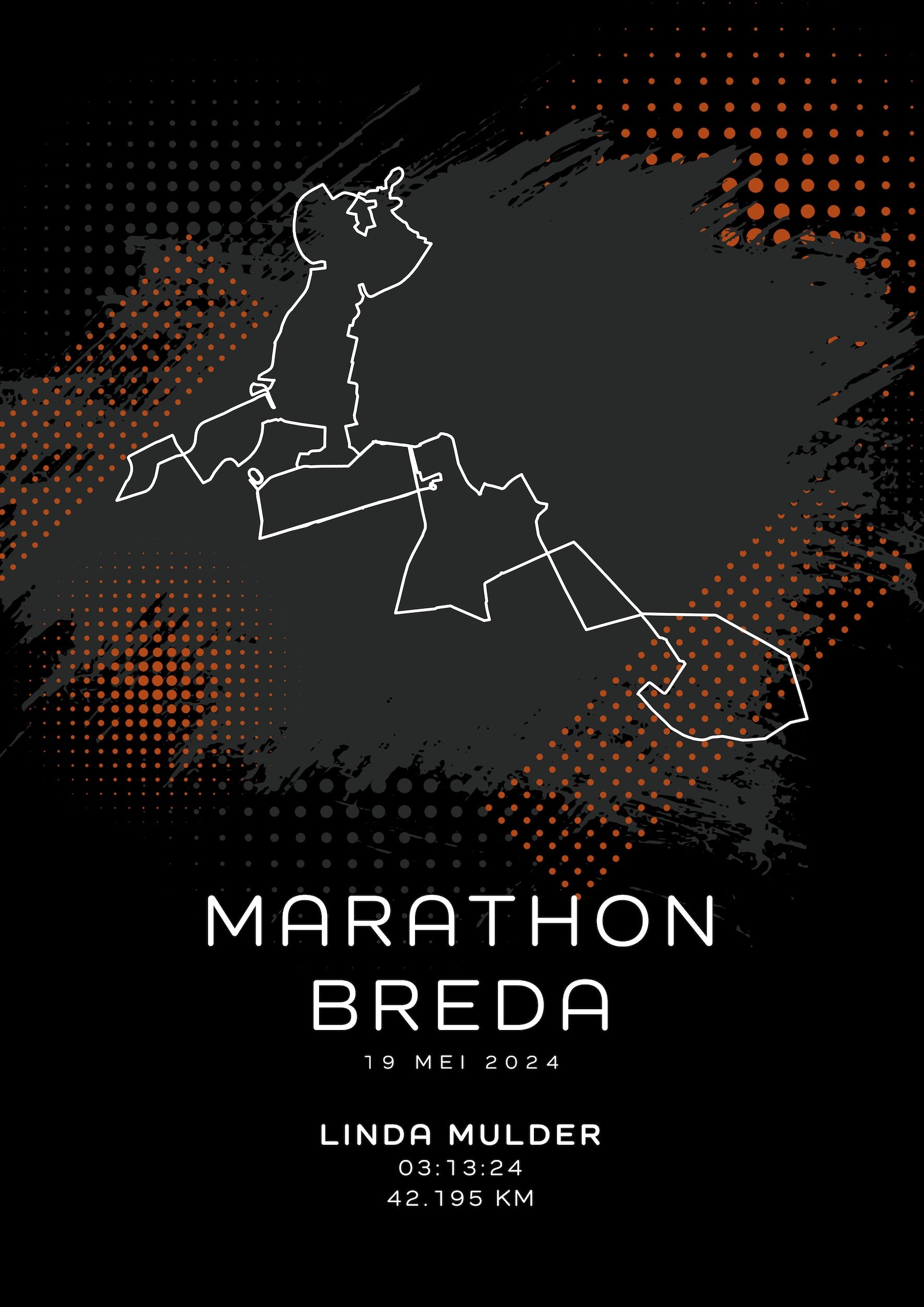 Marathon Breda 2024 - Modern Dark - Poster