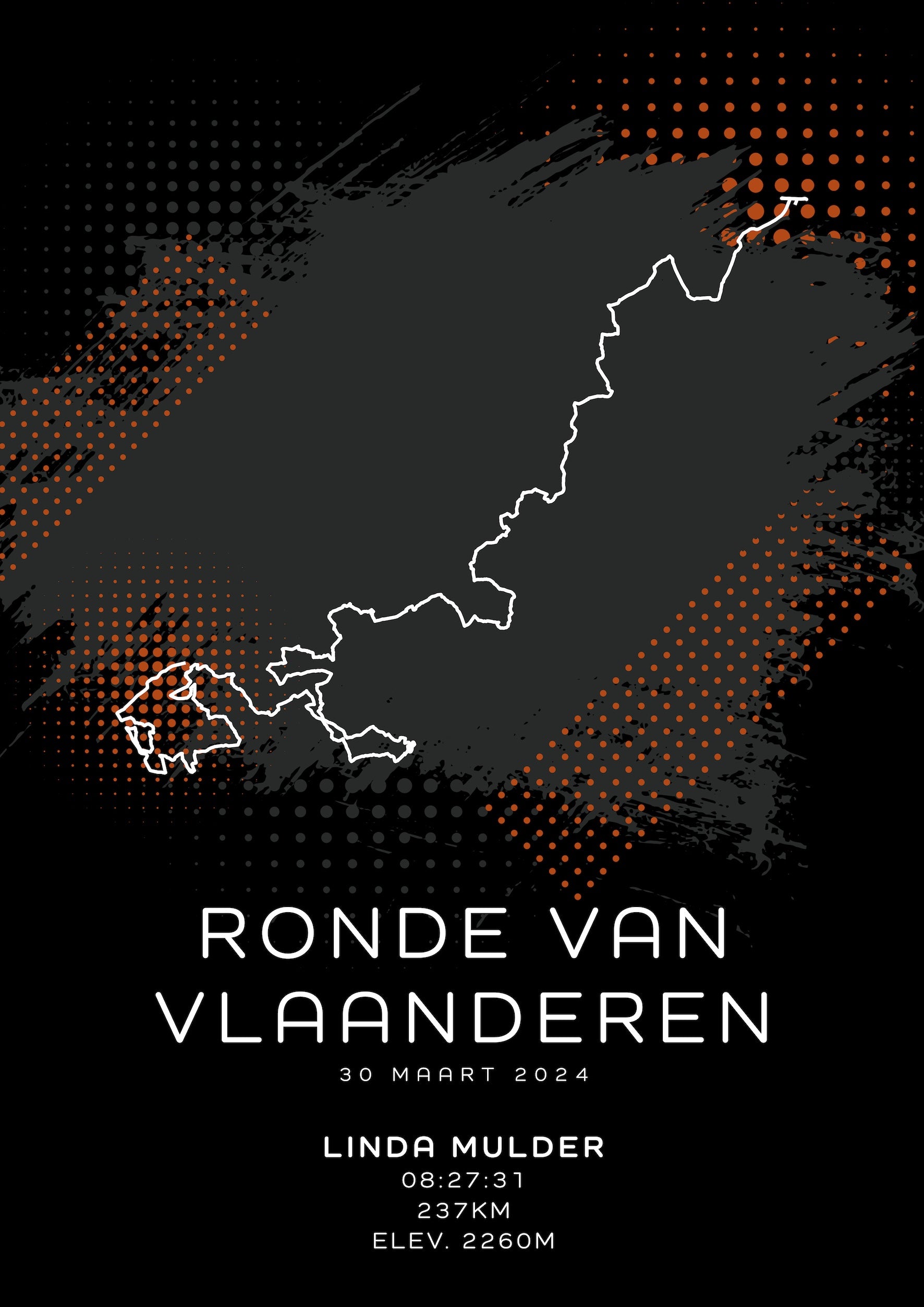Ronde van Vlaanderen 2024 - Modern Dark - Poster