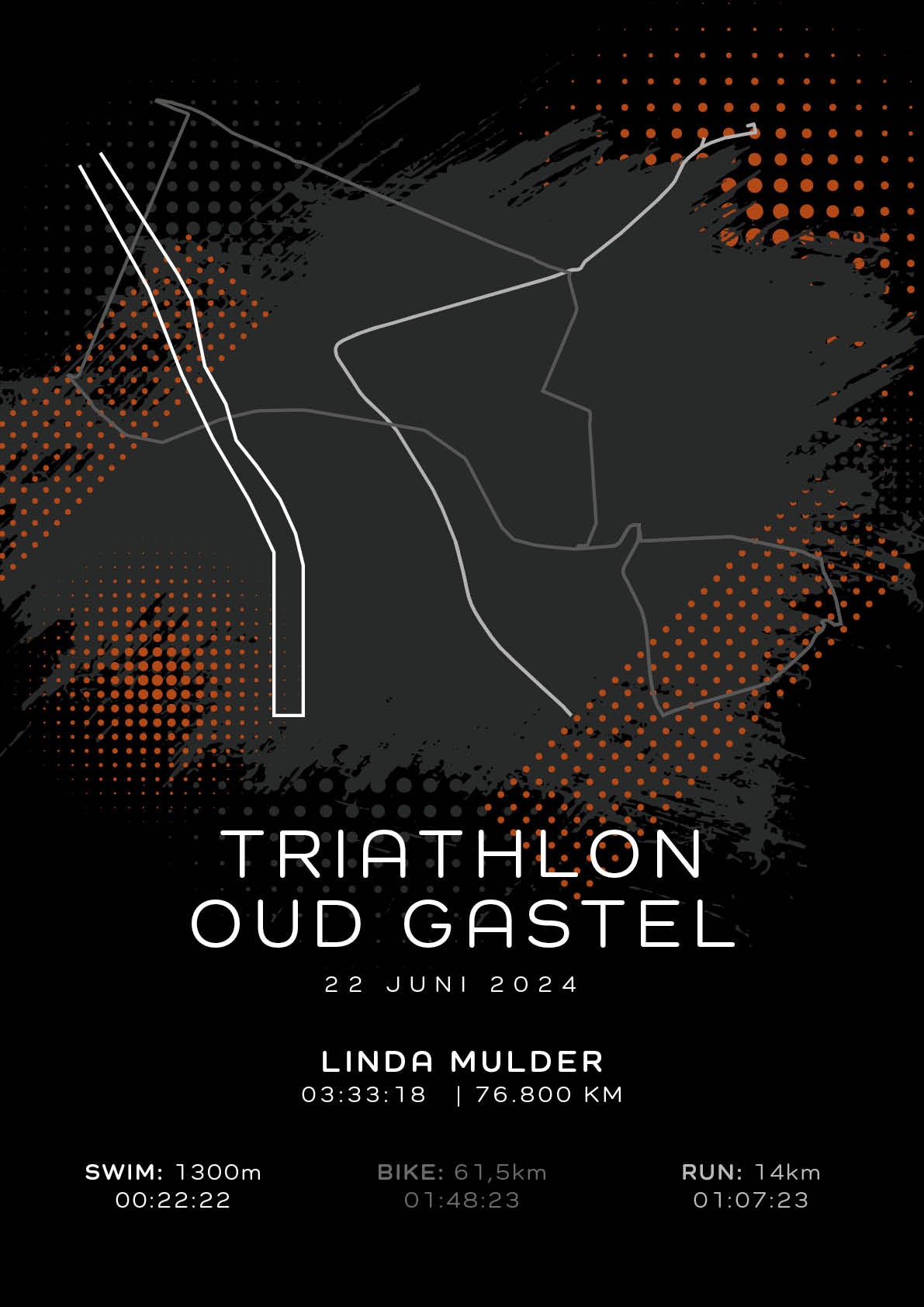 Triathlon Oud Gastel - Modern Dark - Poster