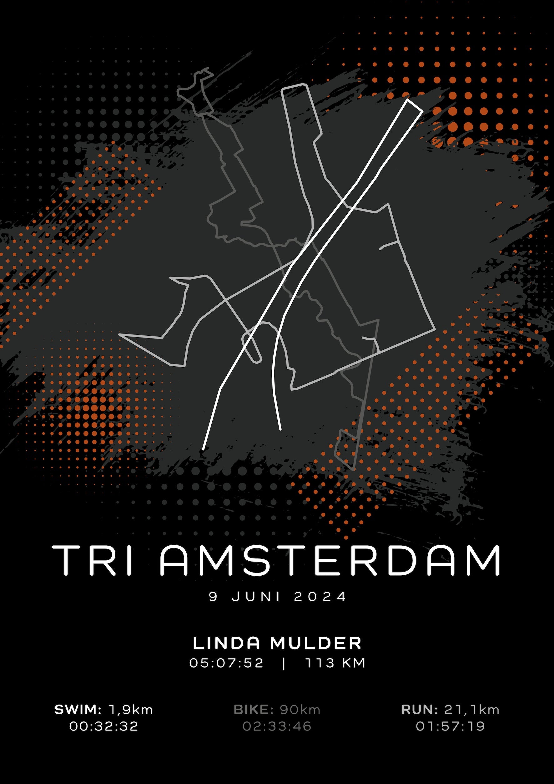 Tri Amsterdam 2024 - Modern Dark - Poster