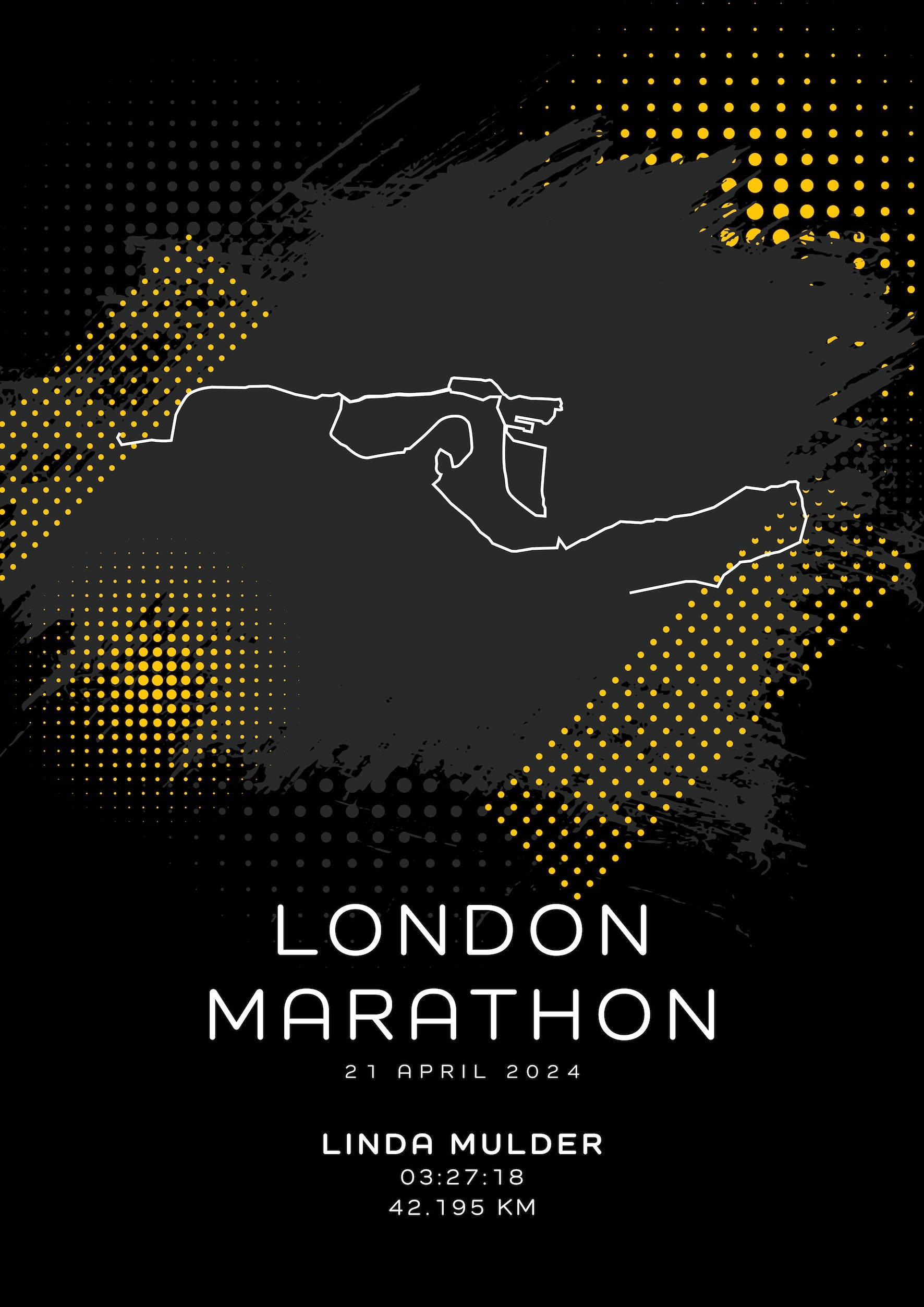 London Marathon 2025 - Modern Dark - Poster