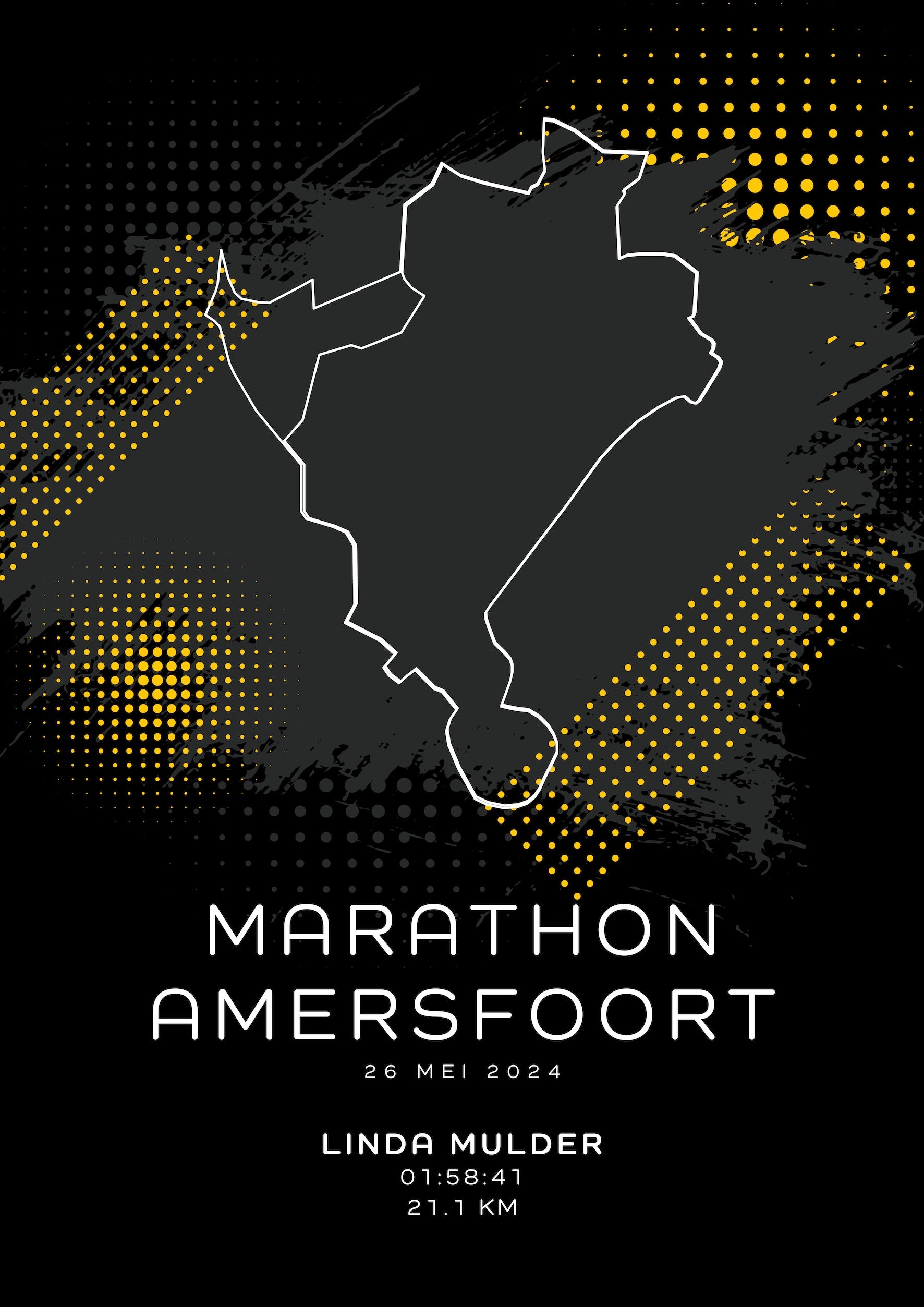 Marathon Amersfoort 2024 - Modern Dark - Poster