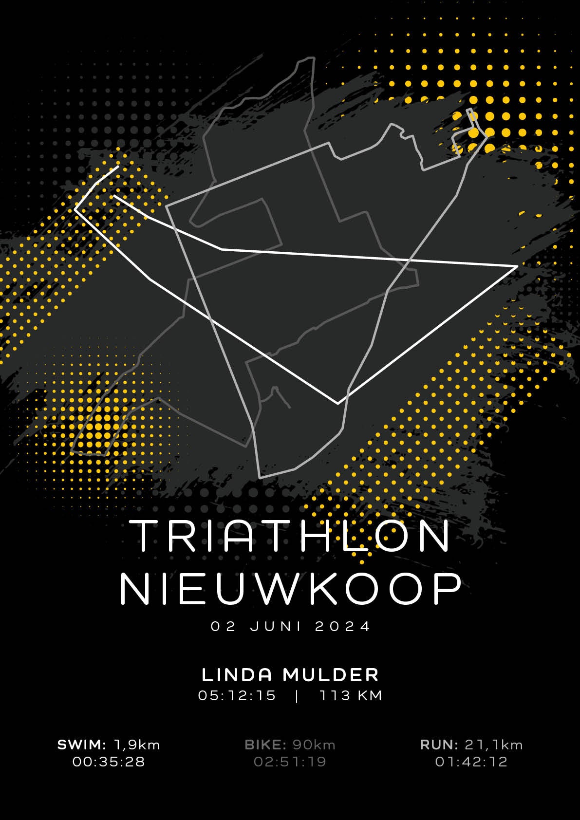 Triathlon Nieuwkoop - Modern Dark - Poster