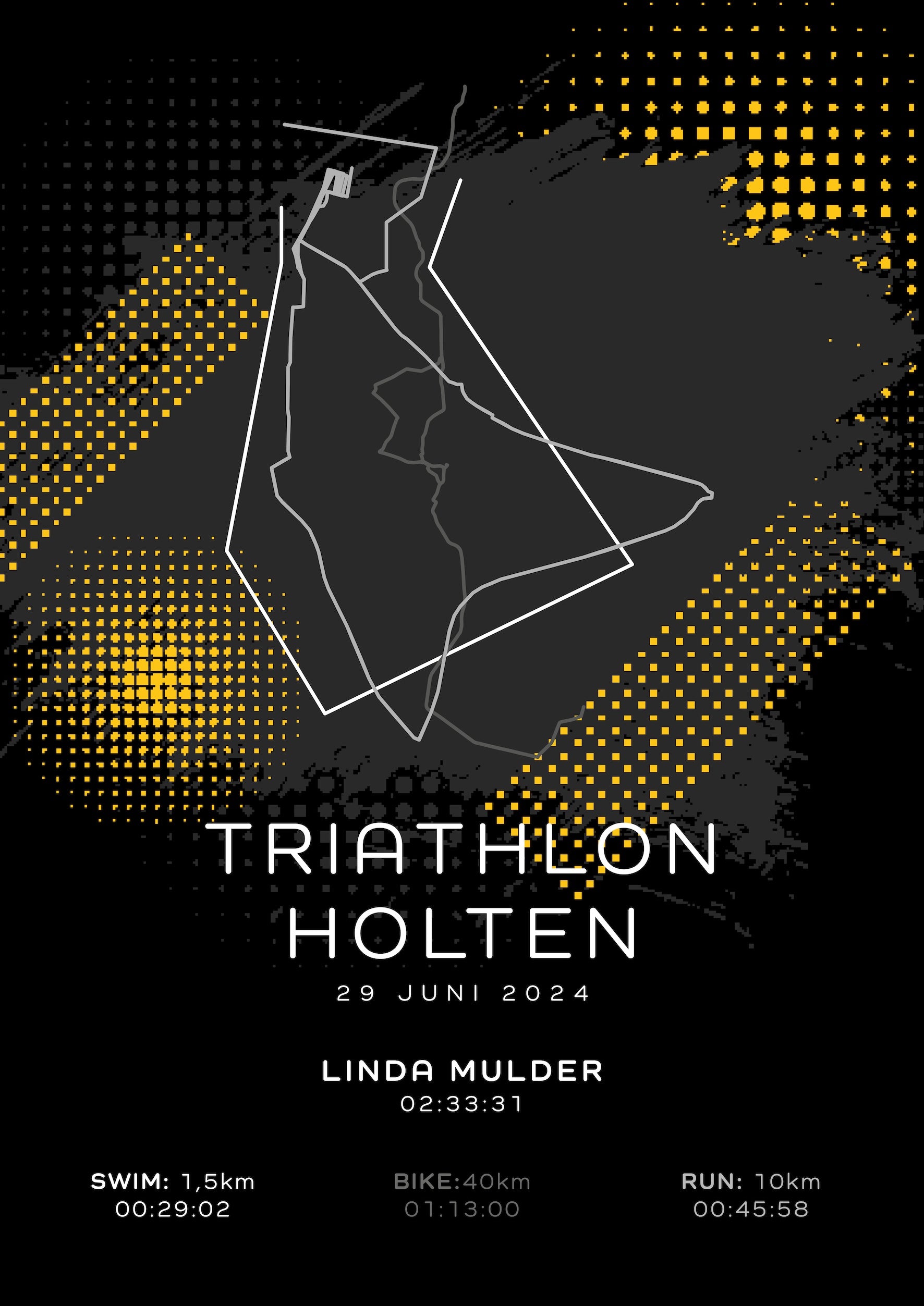 Triathlon Holten 2024 - Modern Dark - Poster
