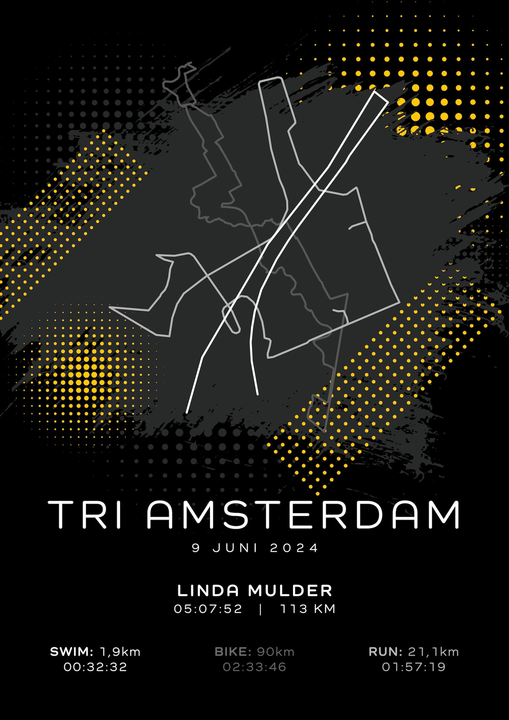Tri Amsterdam 2024 - Modern Dark - Poster
