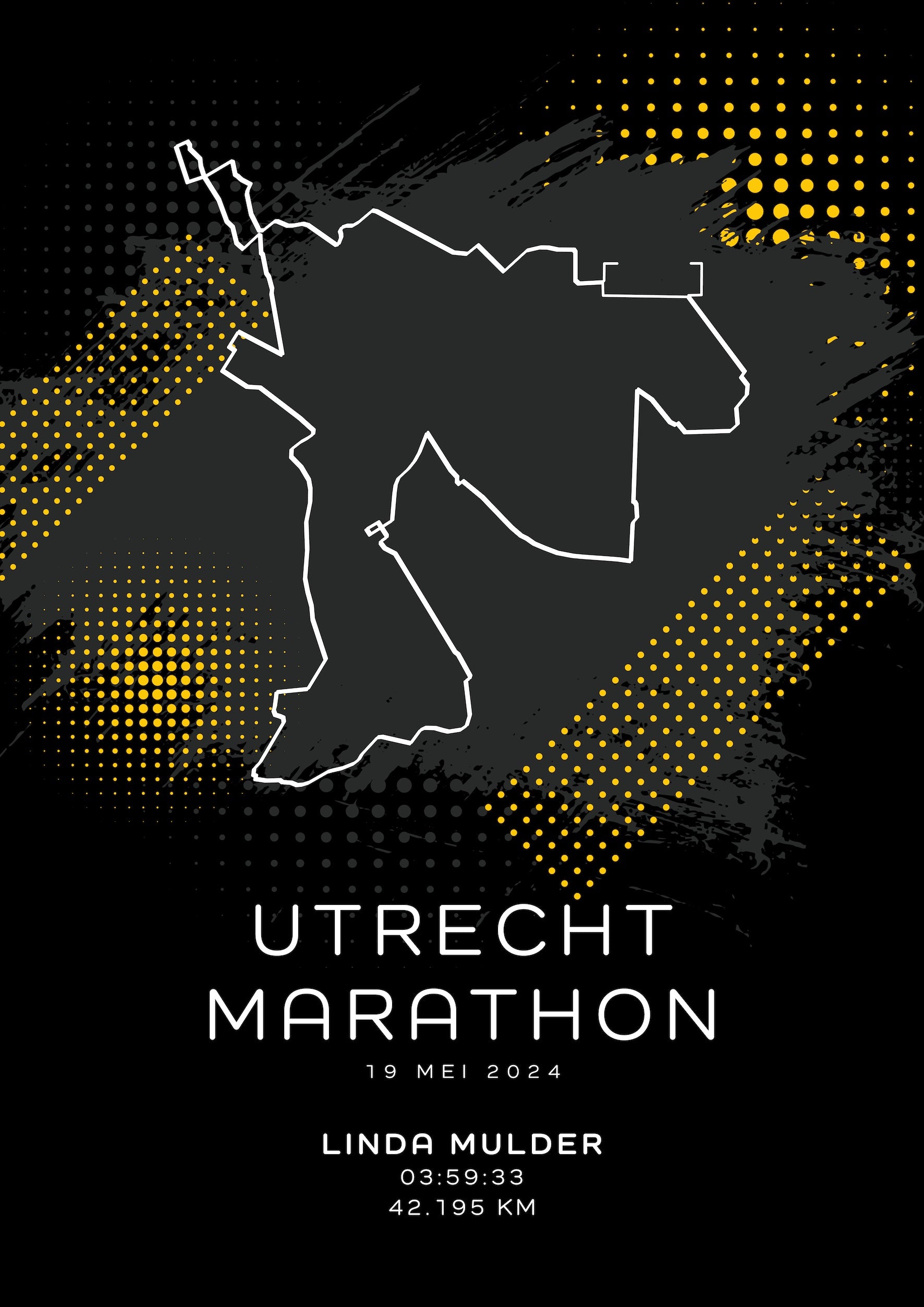 Utrecht Marathon 2024 - Modern Dark - Poster