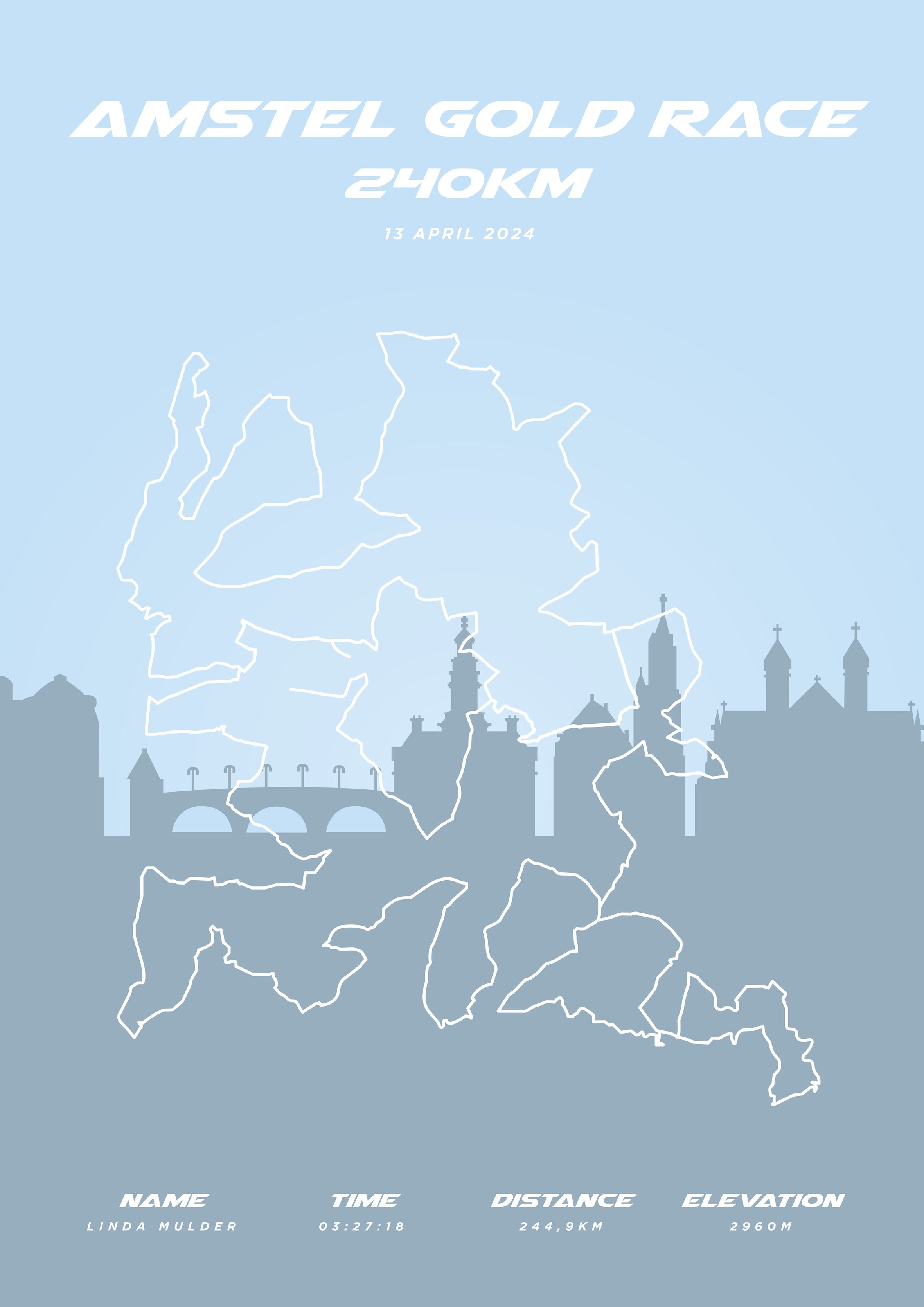 Amstel Gold Race 2024 - Pastel Skyline - Poster