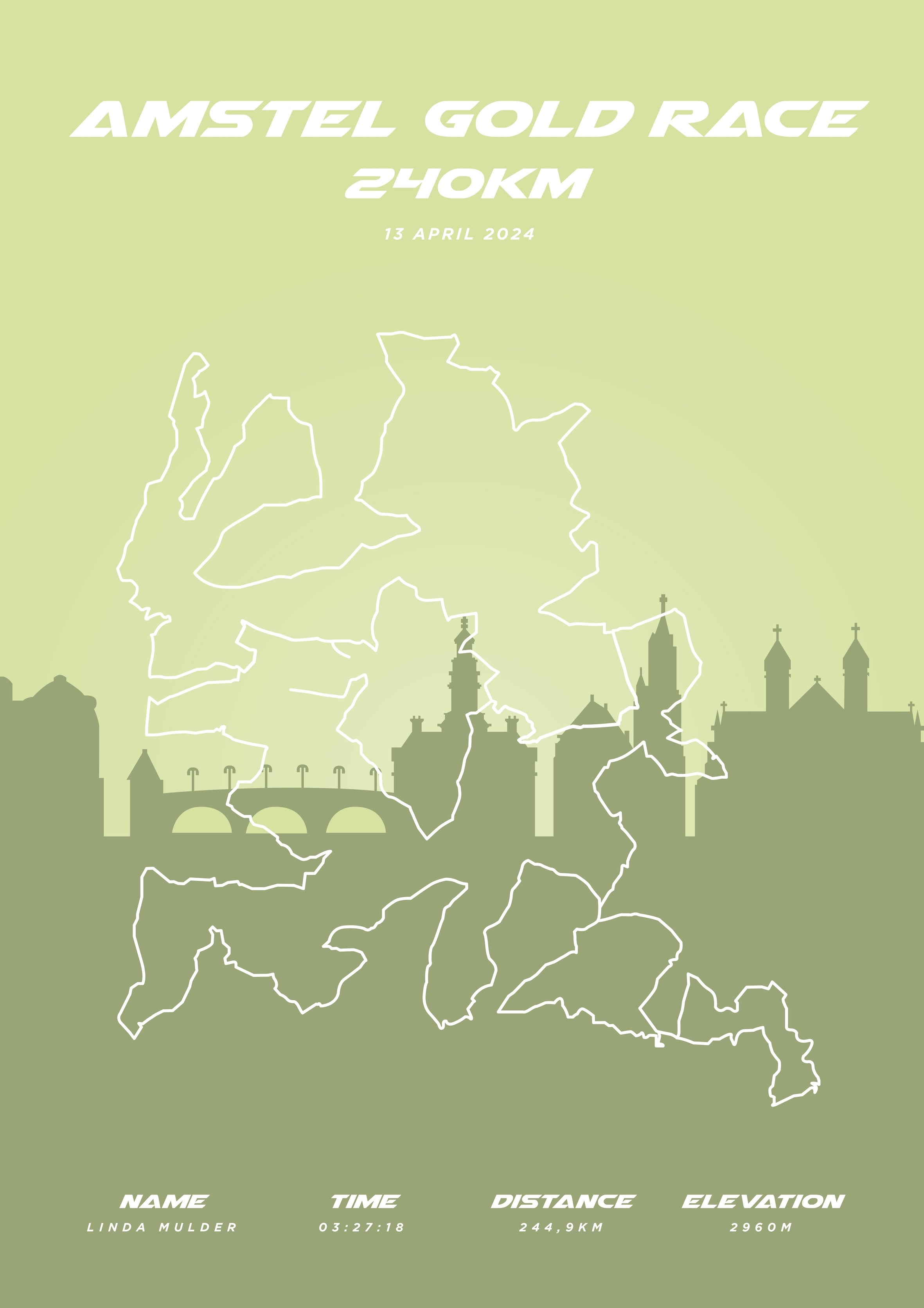 Amstel Gold Race 2024 - Pastel Skyline - Poster