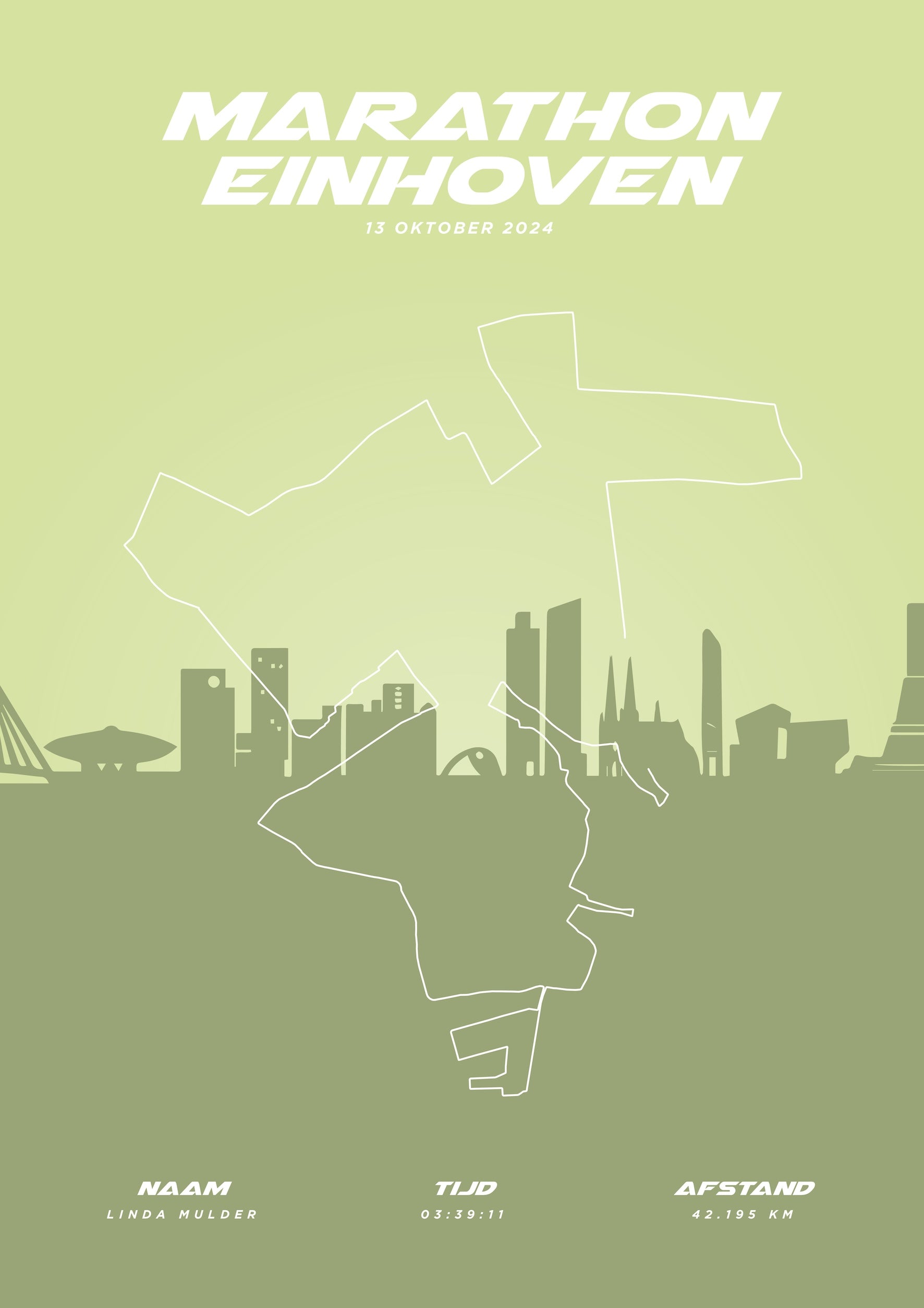 Marathon Eindhoven I Pastel Skyline I Poster