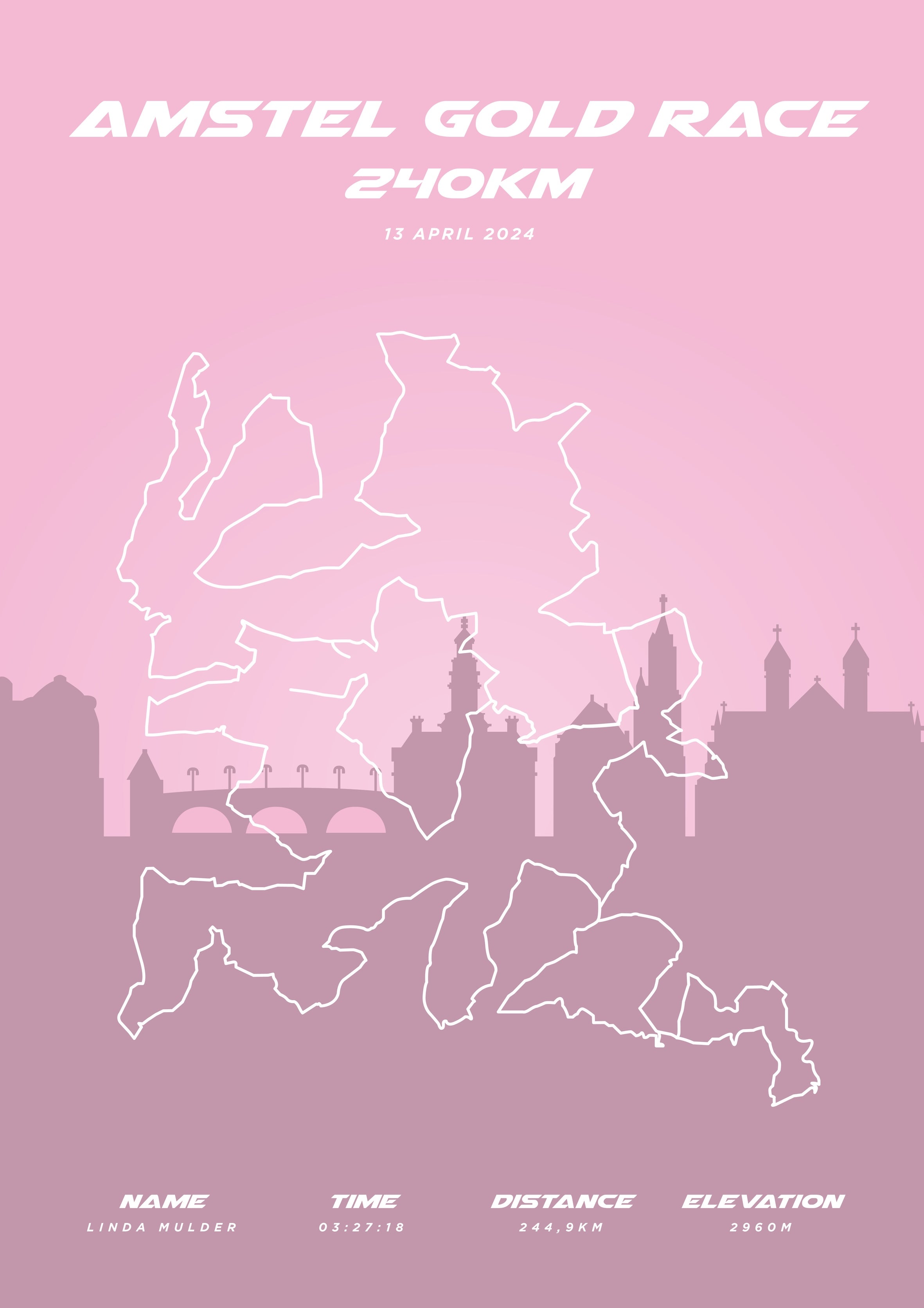 Amstel Gold Race 2024 - Pastel Skyline - Poster